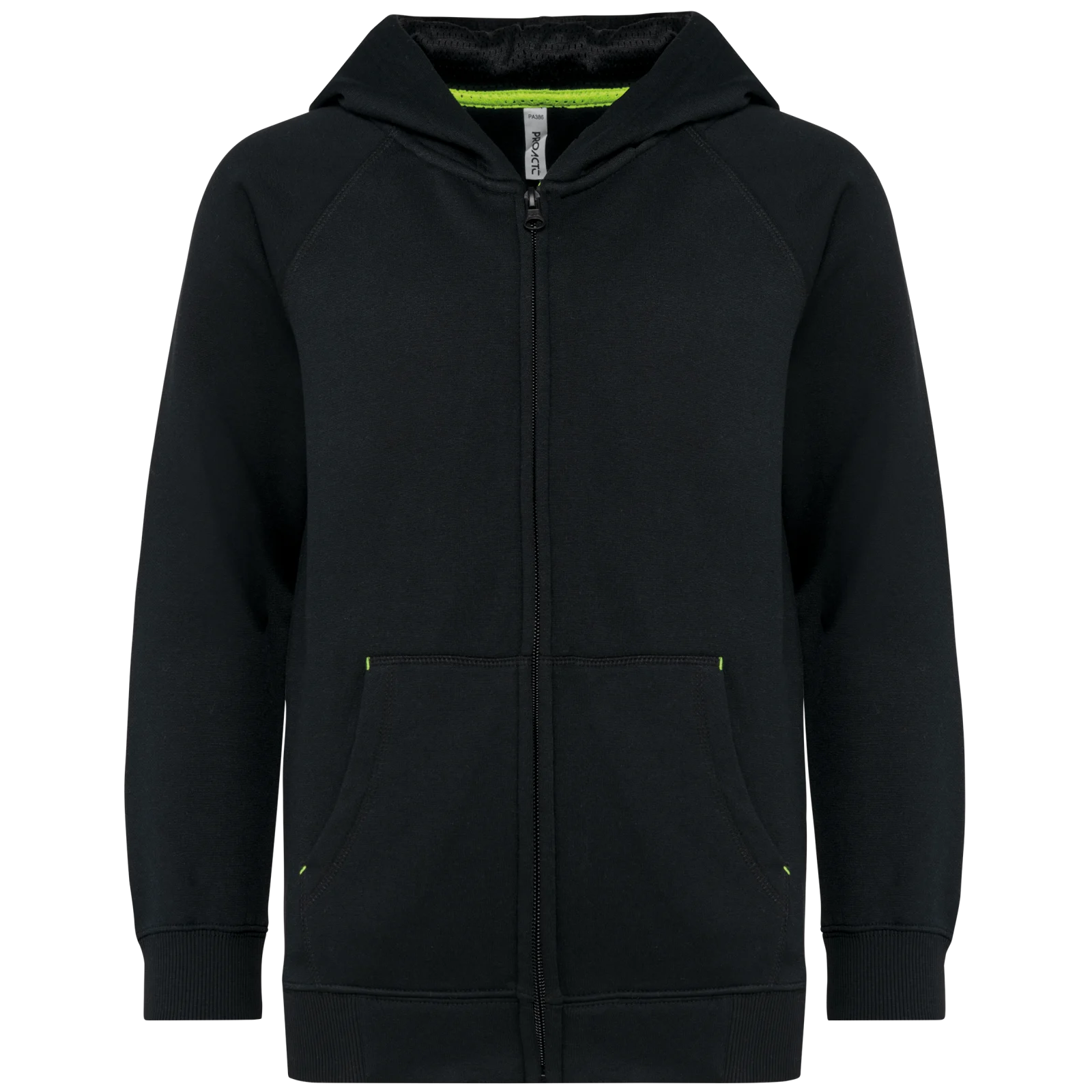 Veste zippée à capuche enfant PA386 — Black