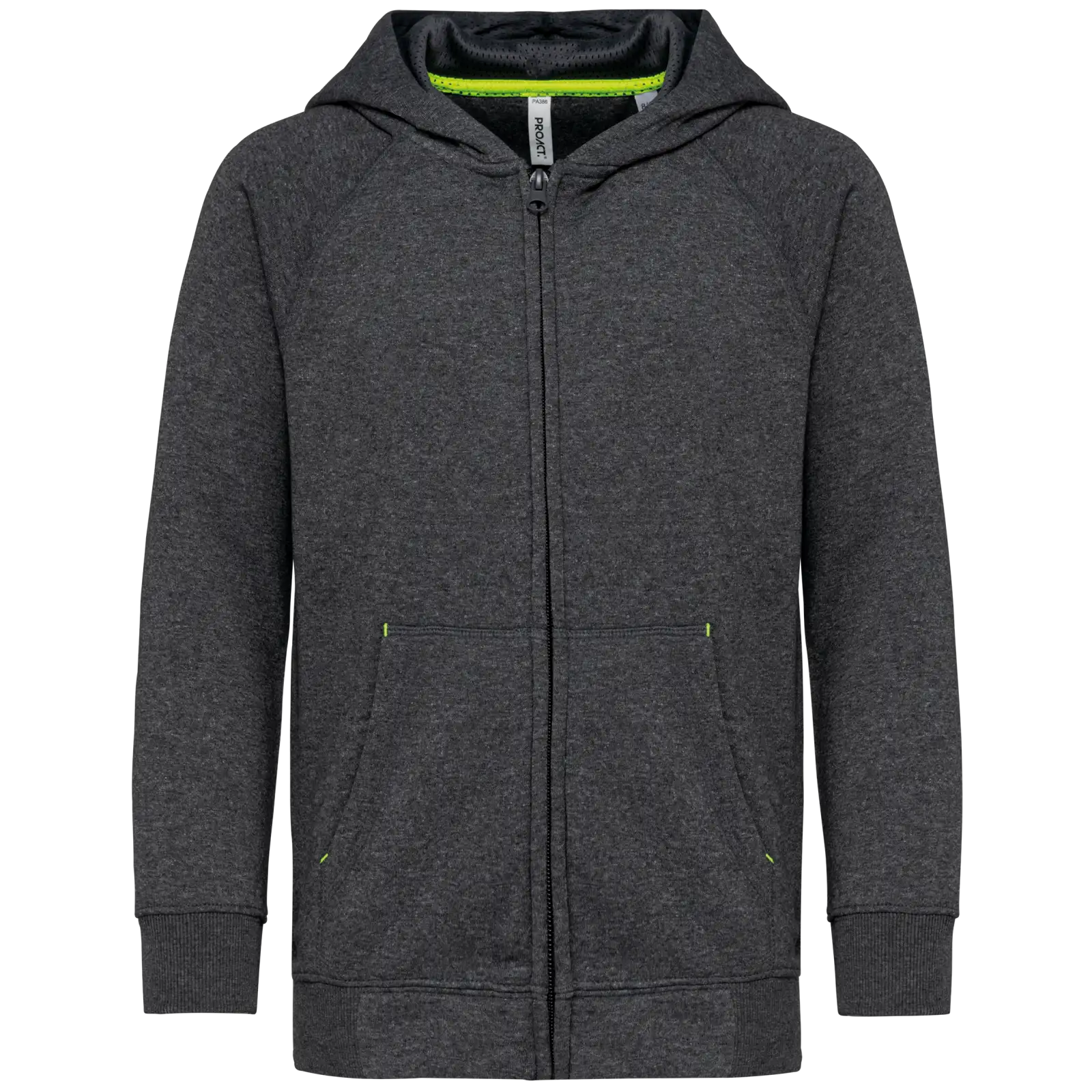 Veste zippée à capuche enfant PA386 — Dark Grey Heather