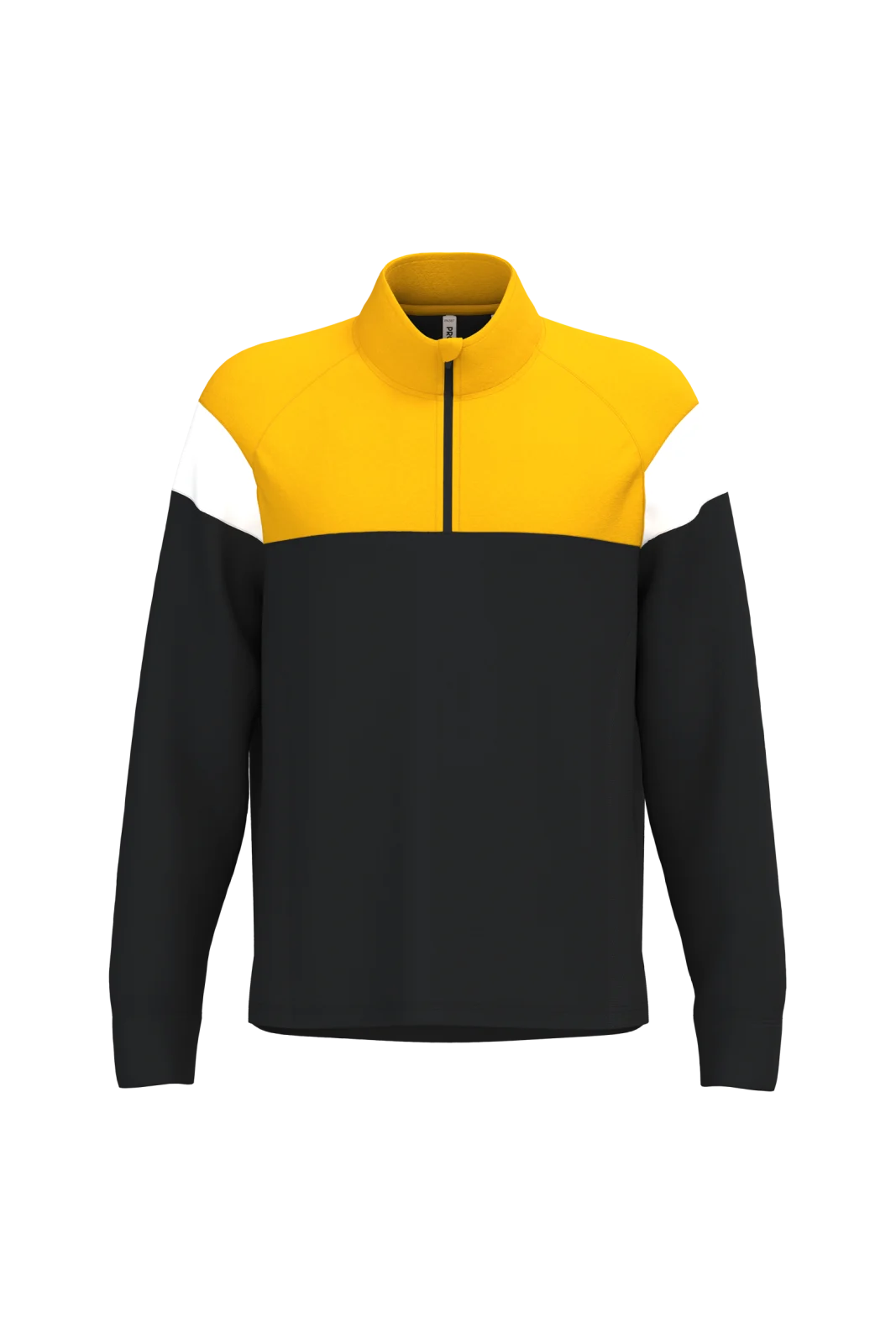 Sweat d'entrainement 1/4 zip unisexe PA387 — Black / Sporty Yellow