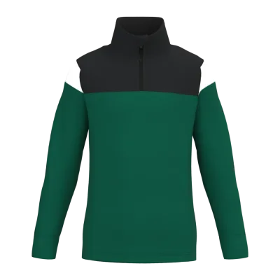 Sweat d'entrainement 1/4 zip enfant PA388 — Dark Green / Black
