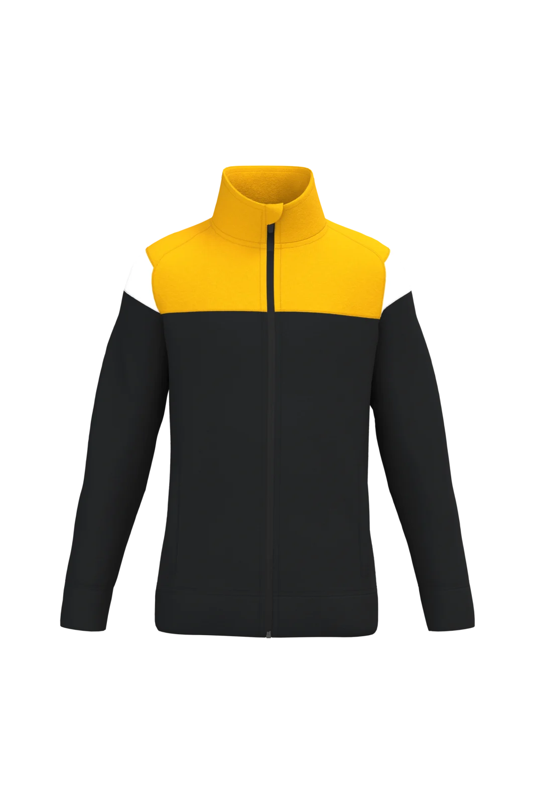 Veste de survêtement zippée enfant PA391 — Black / Sporty Yellow
