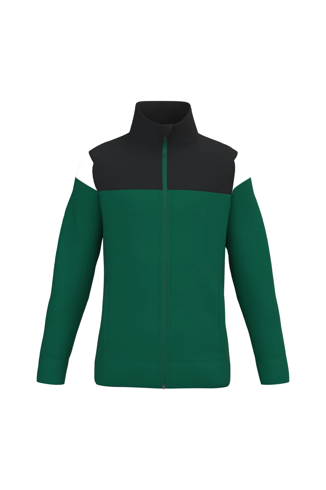Veste de survêtement zippée enfant PA391 — Dark Green / Black