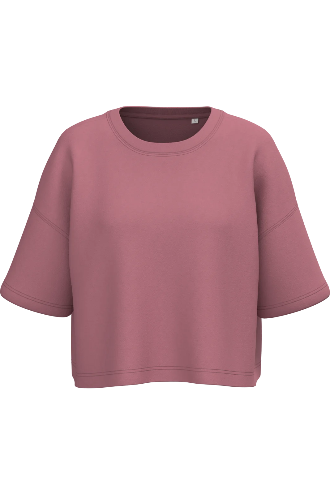 Sweat-shirt crop à manches courtes col rond femme PA394 — Antique Rose