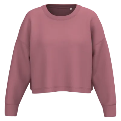 Sweat-shirt crop col rond femme PA395 — Antique Rose