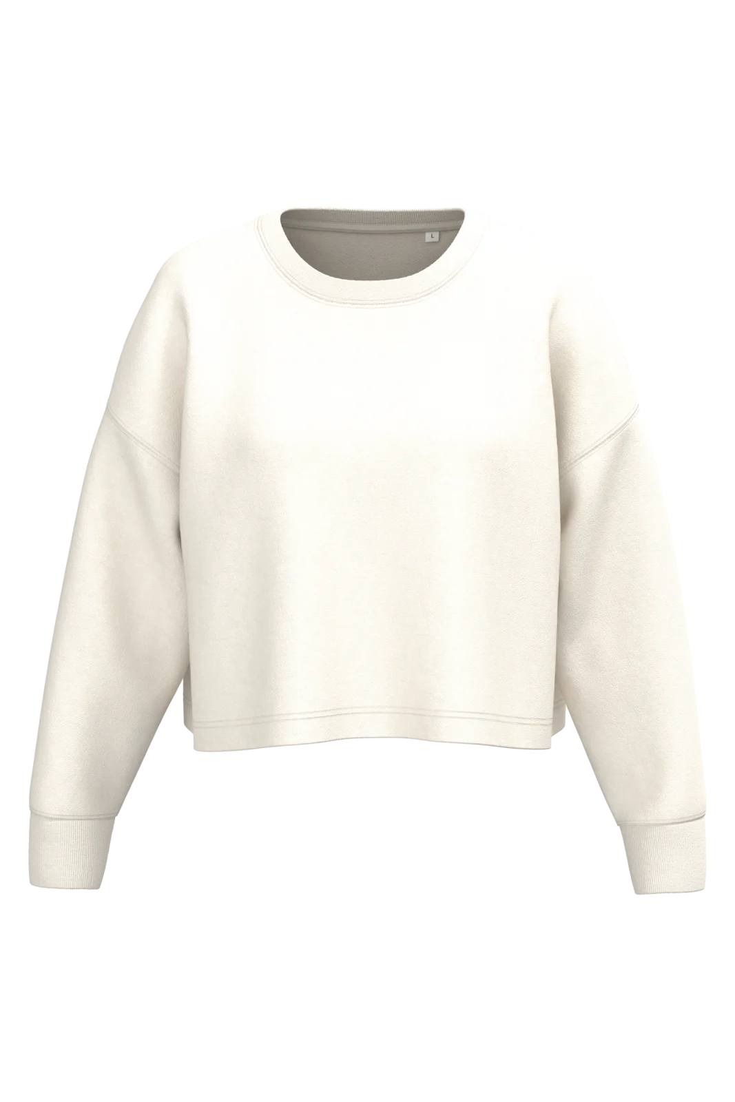 Sweat-shirt crop col rond femme PA395 — Coconut Milk