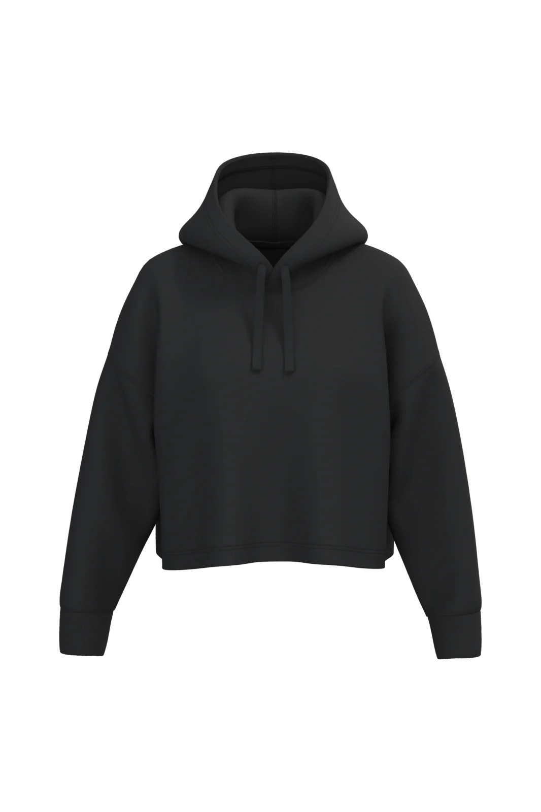 Sweat-shirt crop à capuche femme PA396 — Black