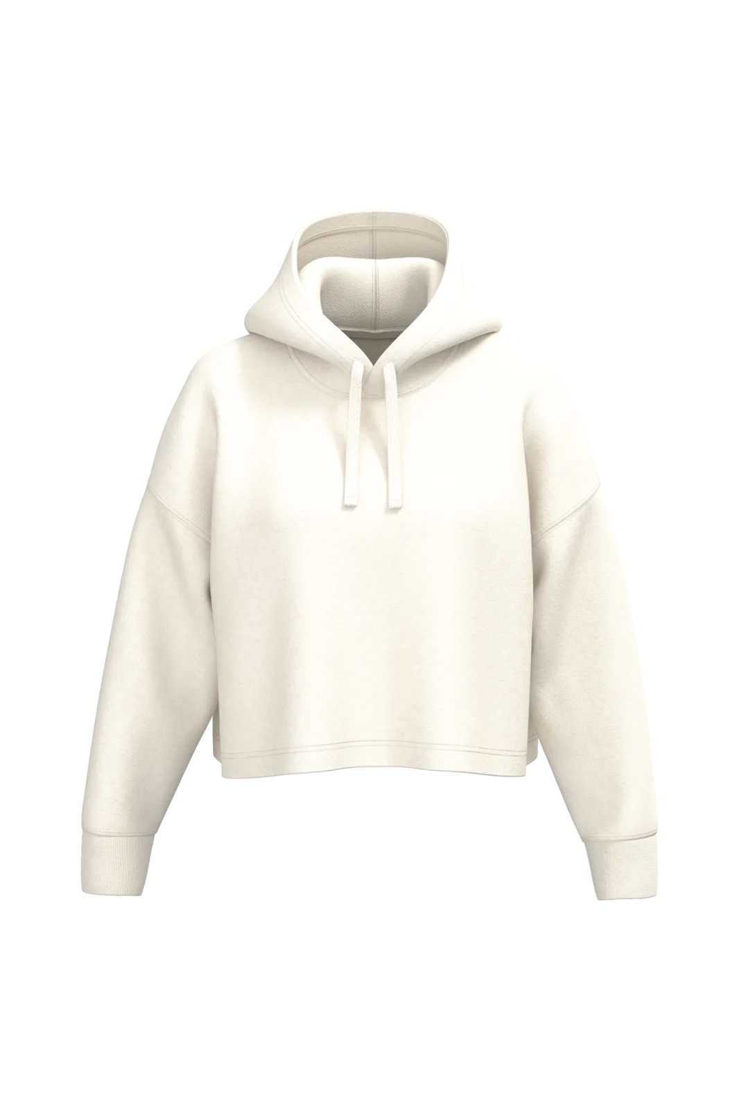 Sweat-shirt crop à capuche femme PA396 — Coconut Milk