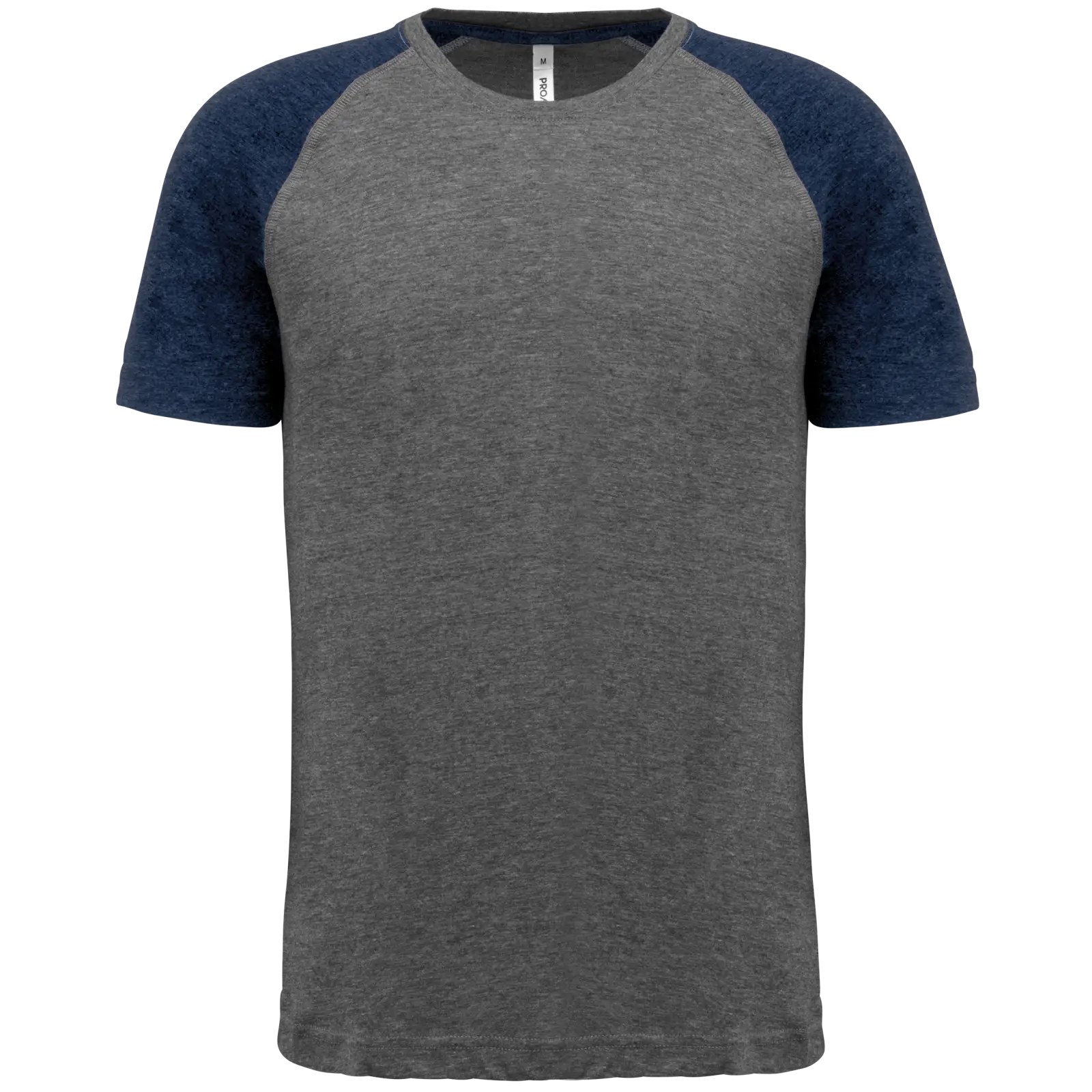 T-shirt triblend bicolore sport manches courtes unisexe PA4010 — Grey Heather / Sporty Navy Heather