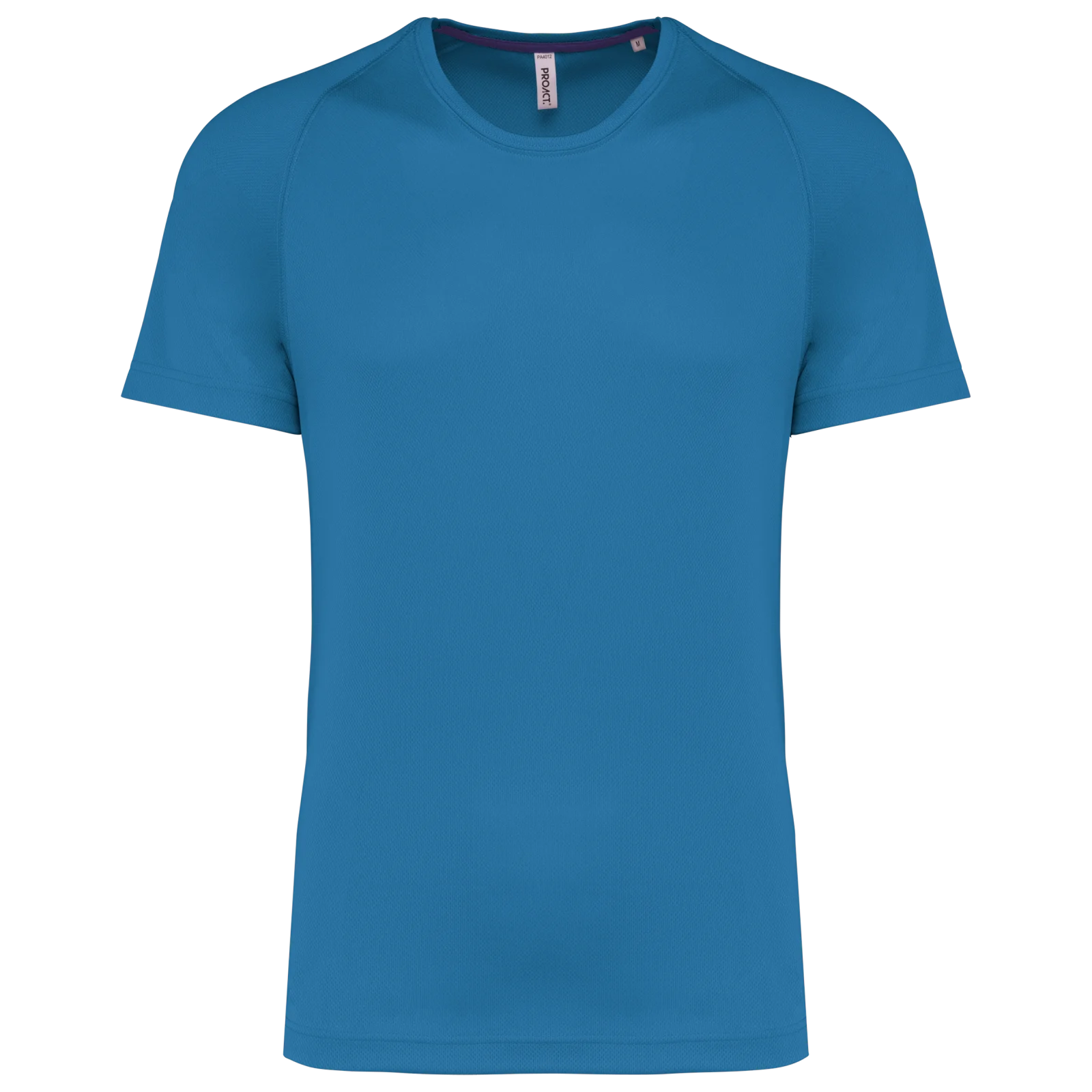 T-shirt de sport à col rond recyclé homme PA4012 — Aqua Blue