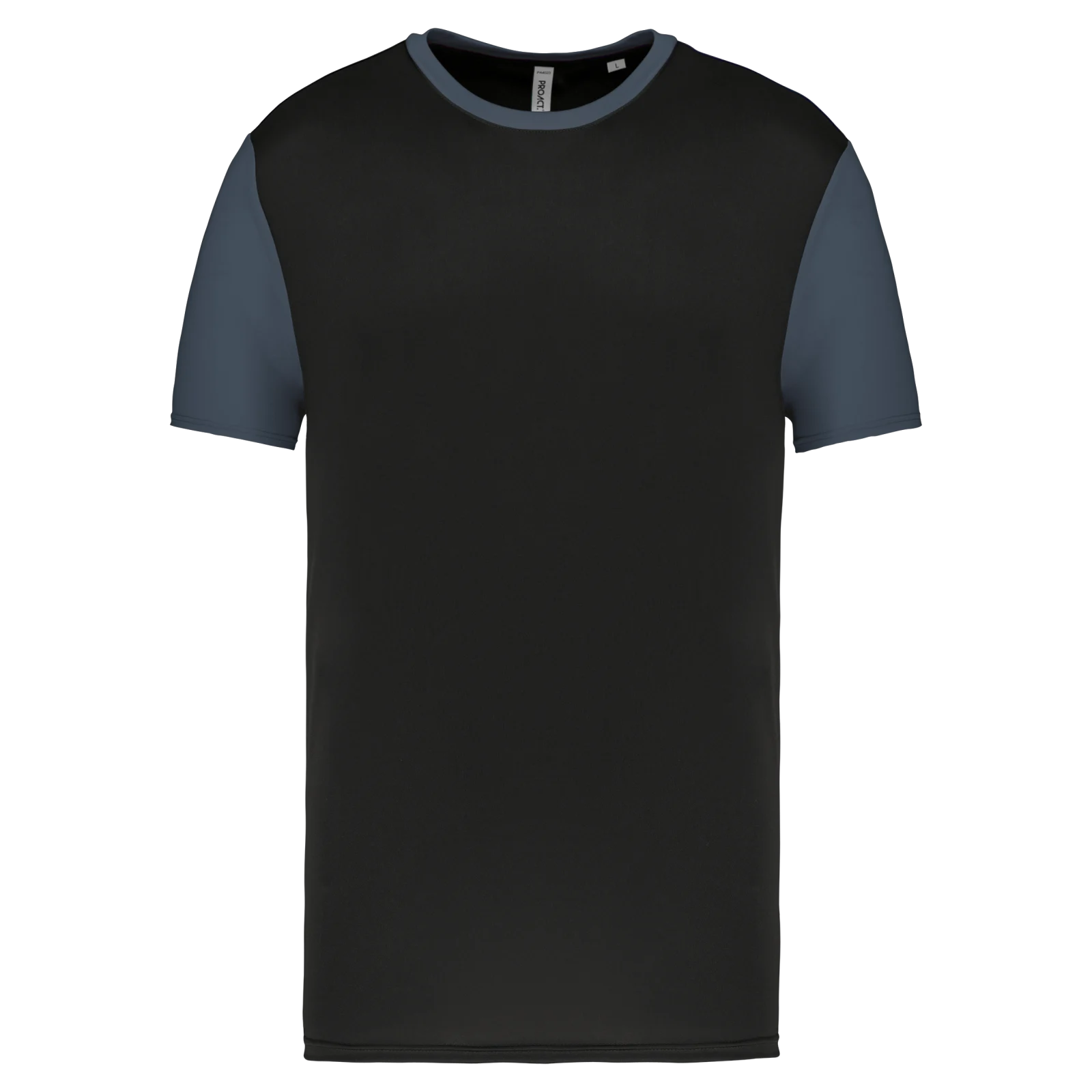 Maillot multisport manches courtes bicolore unisexe PA4023 — Black / sporty grey