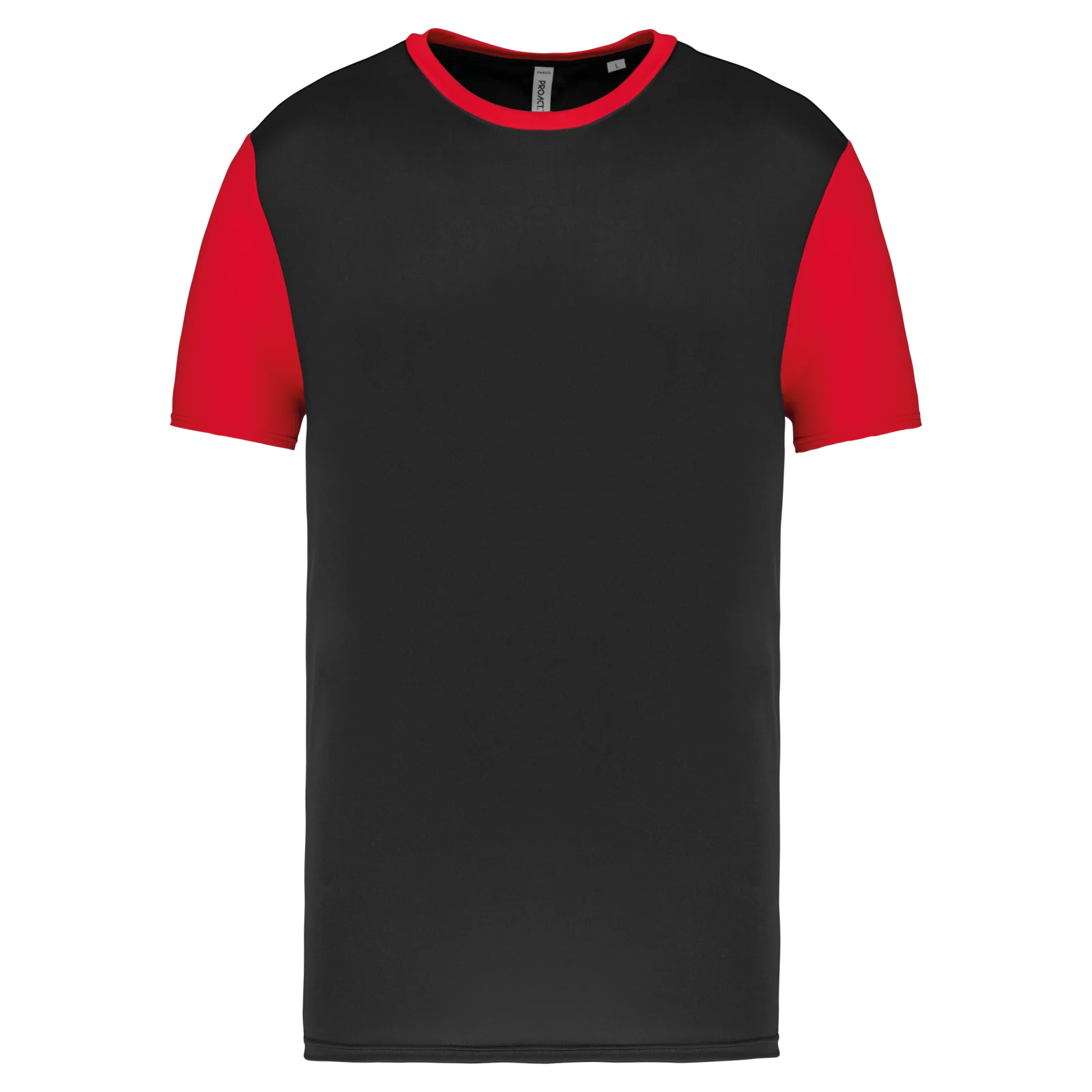 Maillot multisport manches courtes bicolore unisexe PA4023 — Black / Sporty Red