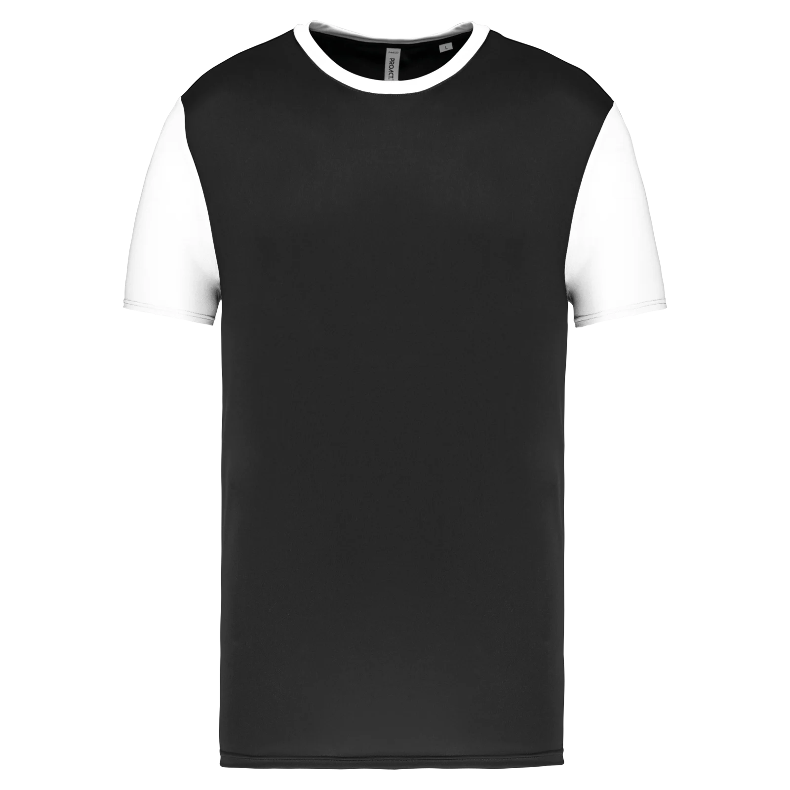 Maillot multisport manches courtes bicolore unisexe PA4023 — Black / White