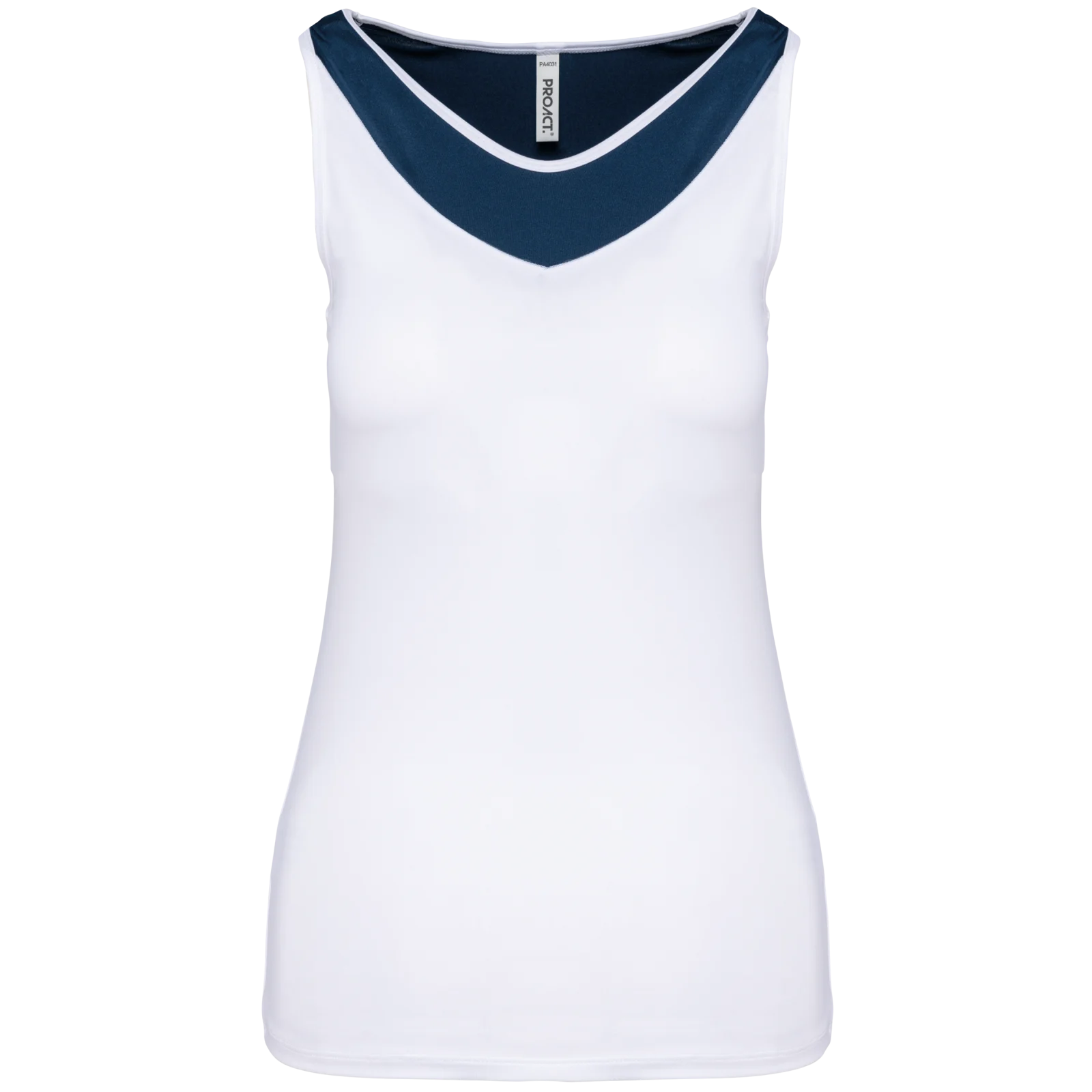 Débardeur de padel bicolore femme PA4031 — White / Sporty Navy