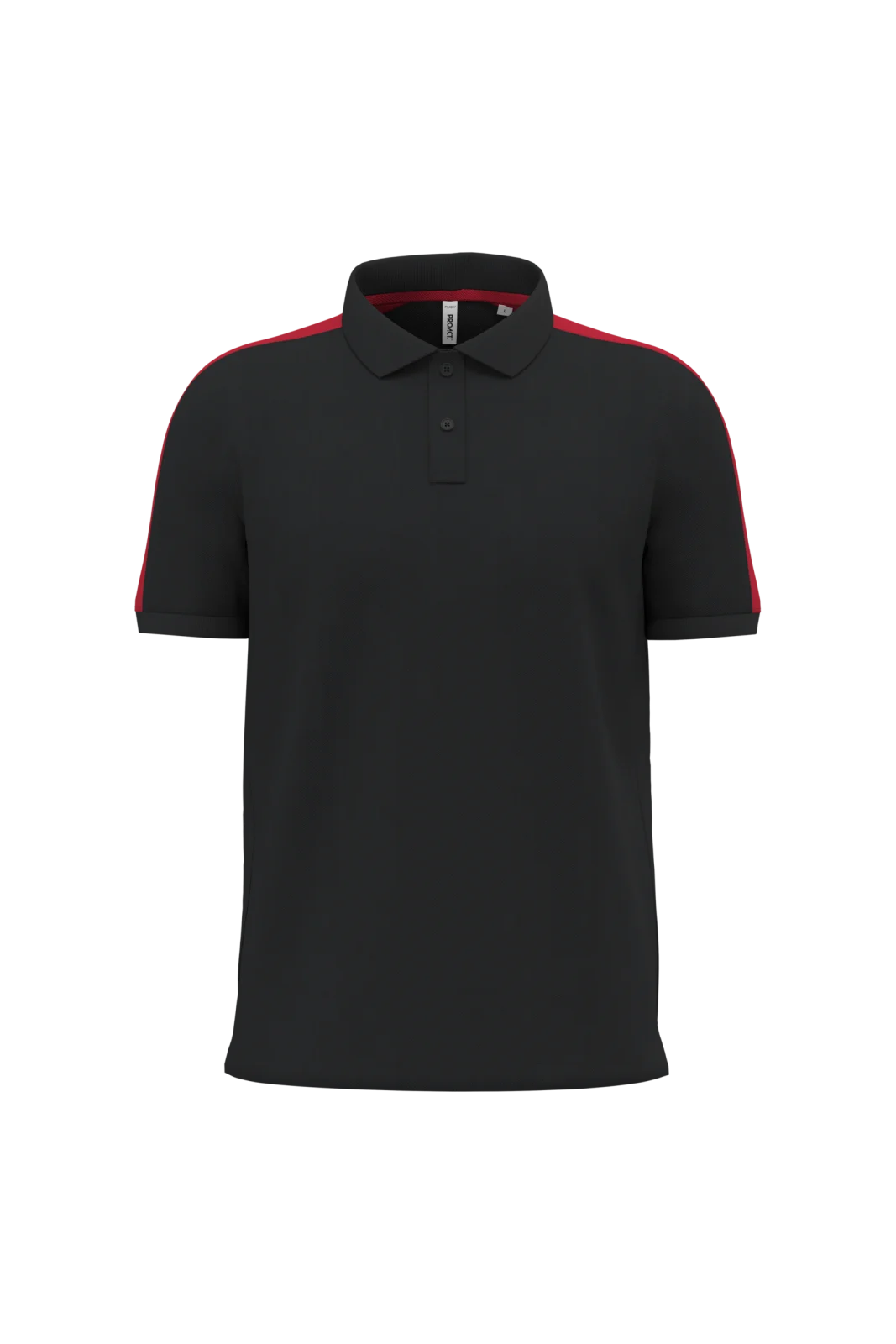 Polo teamwear bicolore unisexe PA4057 — Black / Sporty Red