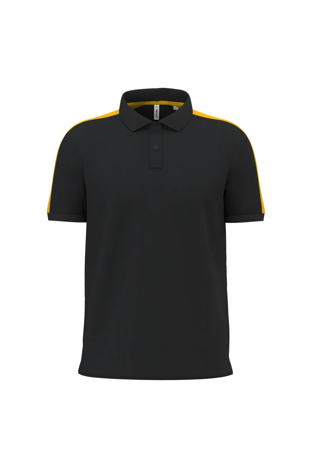 Polo teamwear bicolore unisexe PA4057 — Black / Sporty Yellow