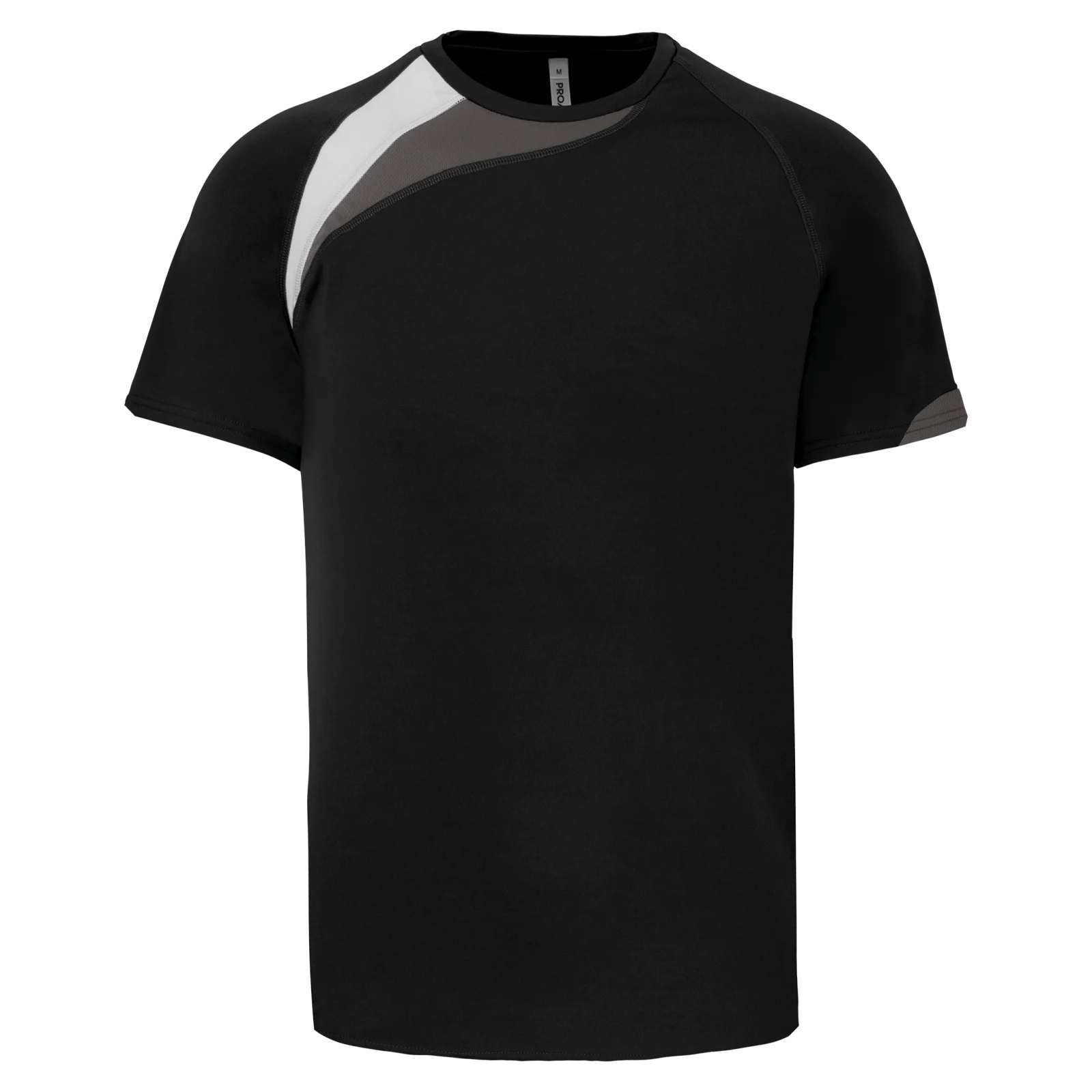 Maillot multisport manches courtes enfant PA437 — Black / White / Storm Grey