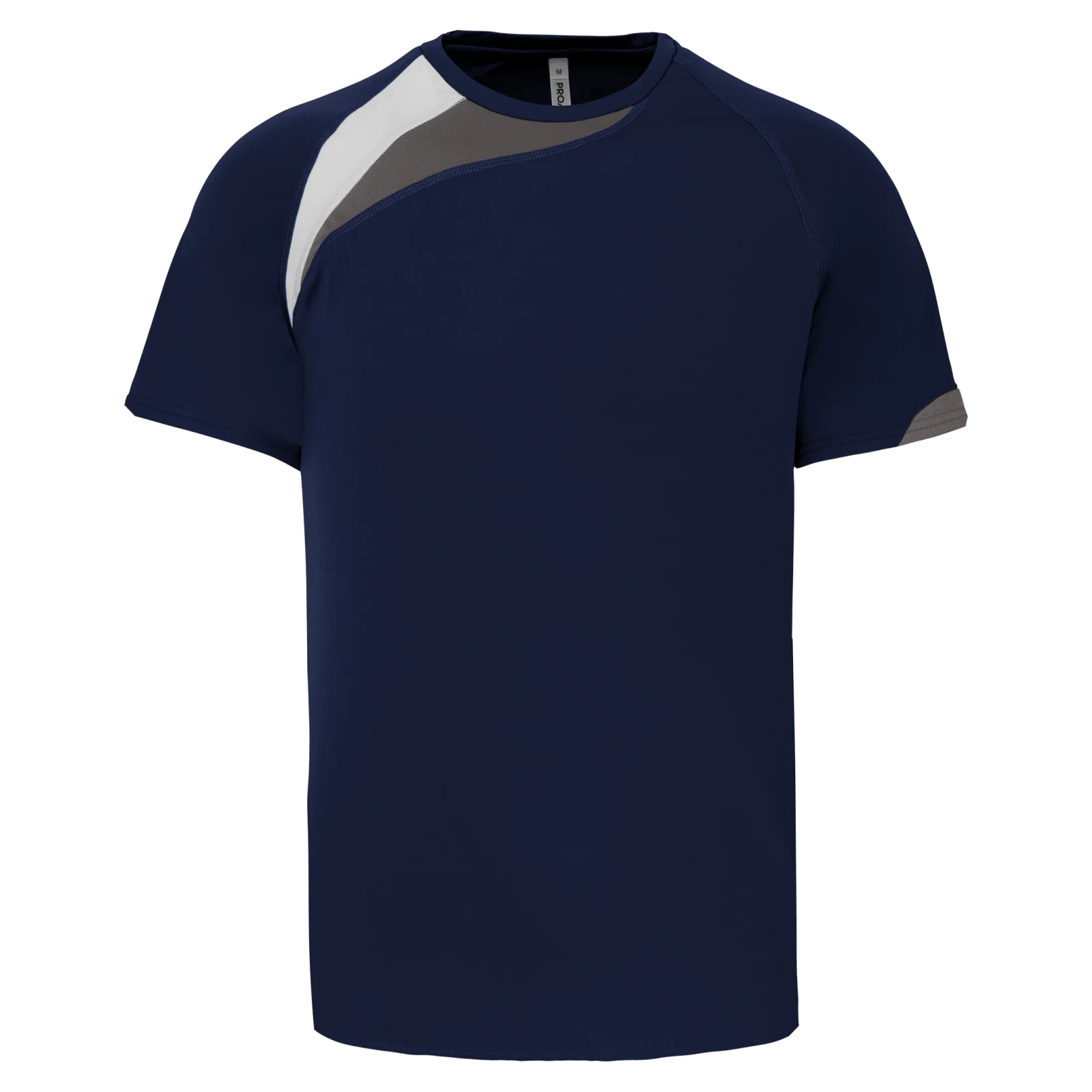 Maillot multisport manches courtes enfant PA437 — Sporty navy/White/Storm grey