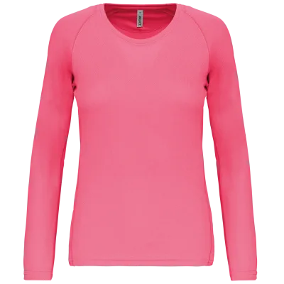 T-shirt de sport manches longues femme PA444 — Fluorescent Pink