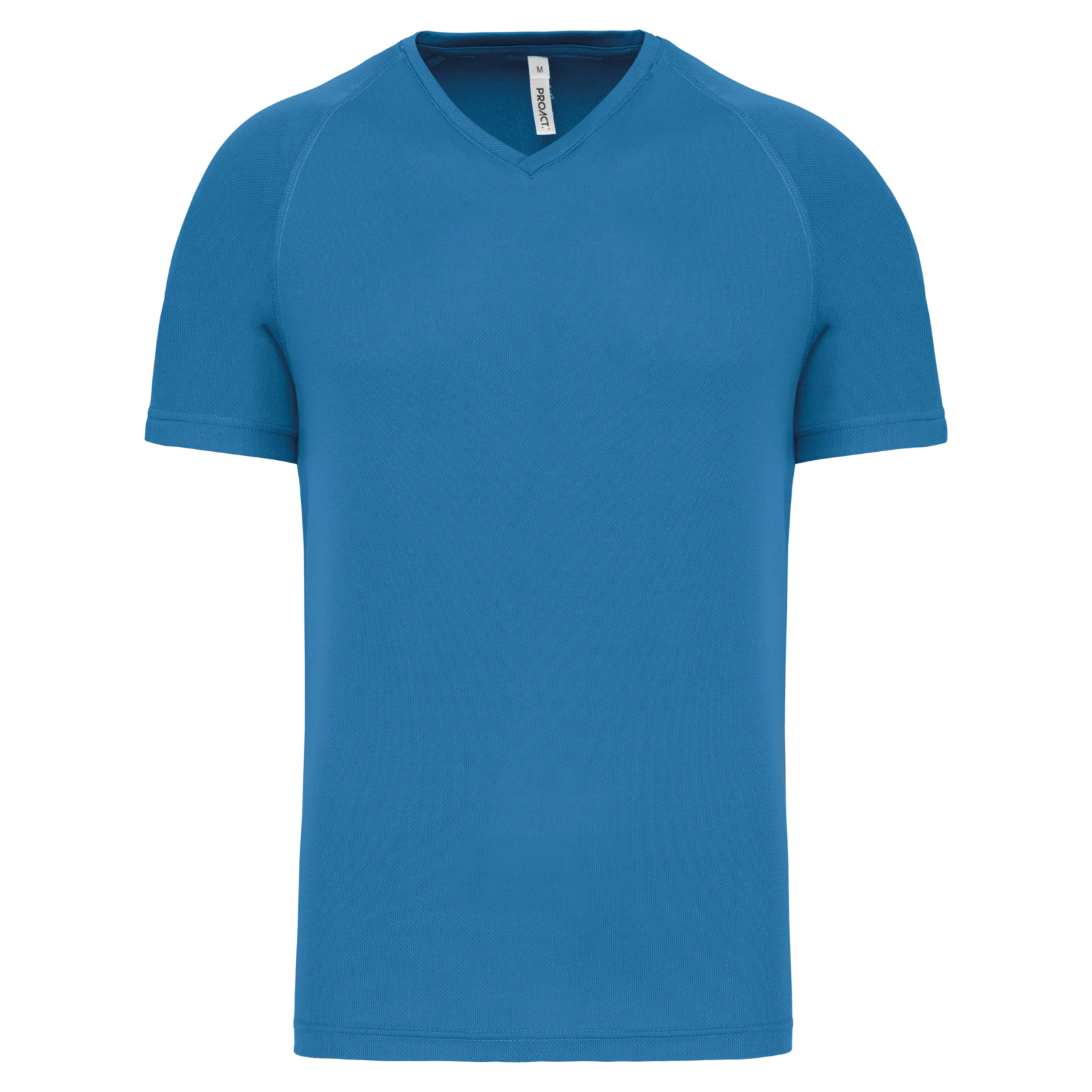 T-shirt de sport manches courtes col v homme PA476 — Aqua Blue