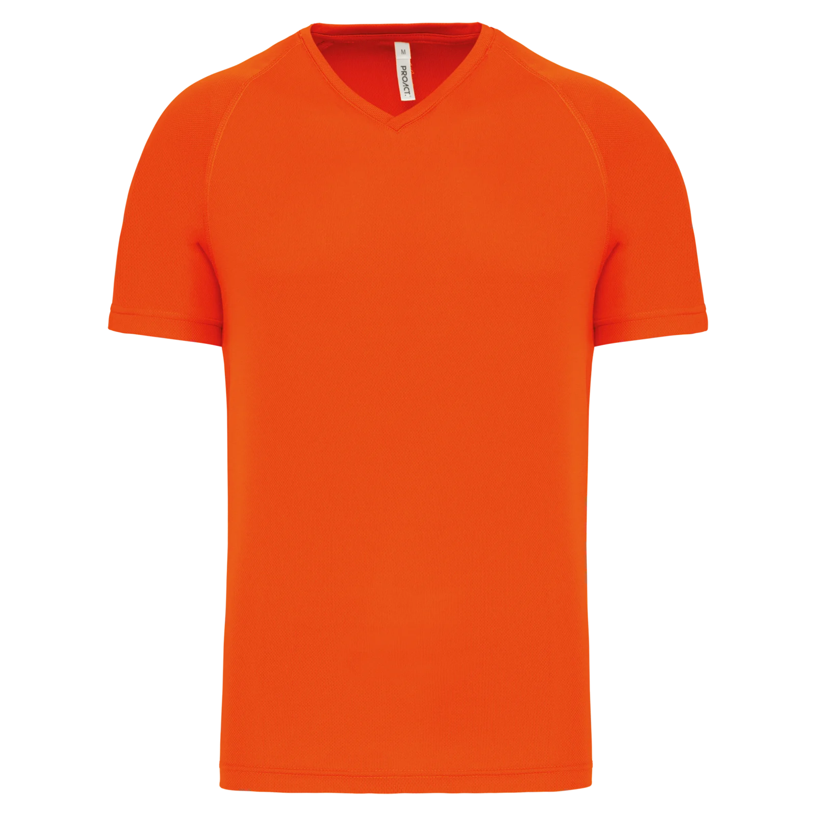 T-shirt de sport manches courtes col v homme PA476 — Fluorescent Orange