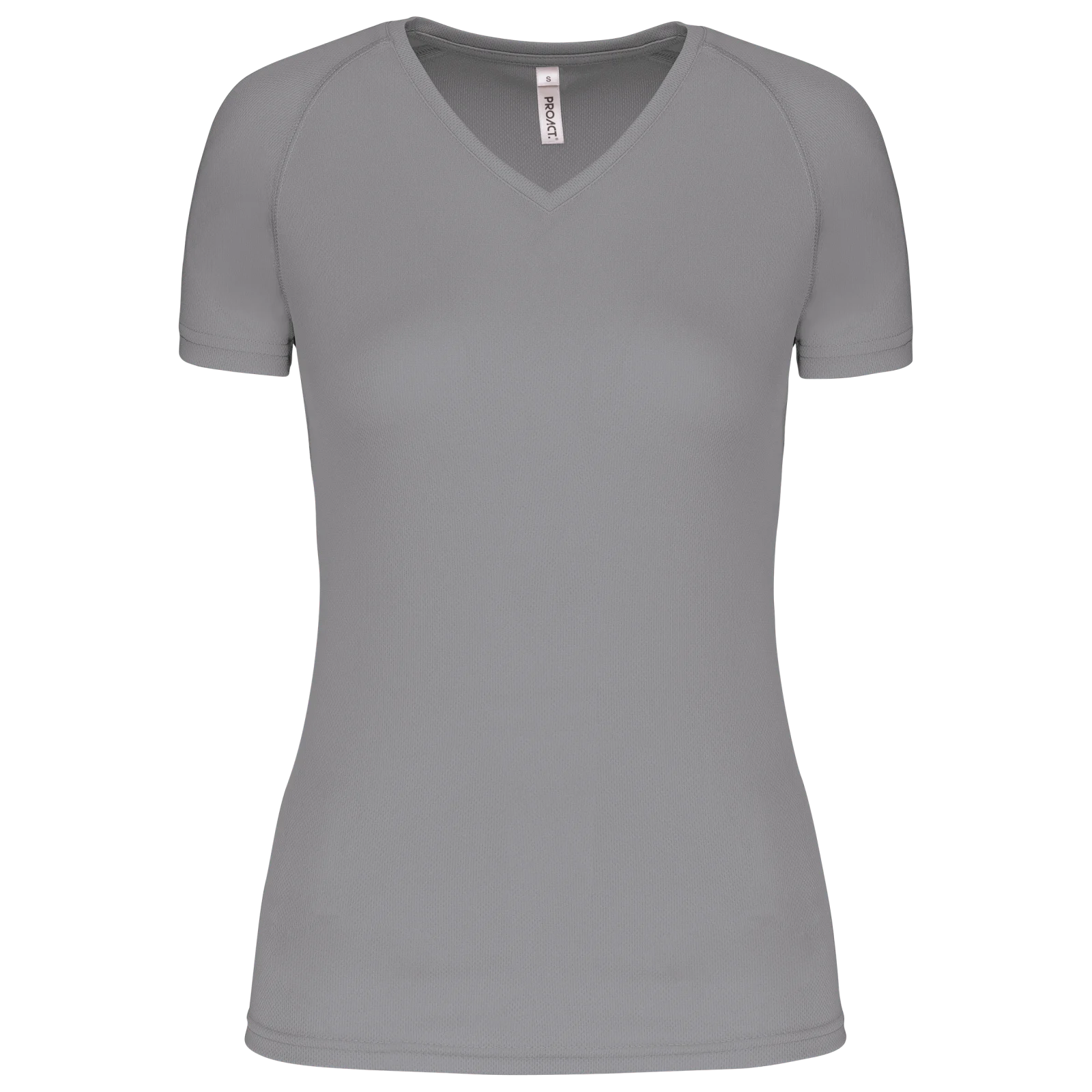 T-shirt de sport manches courtes col v femme PA477 — Fine Grey