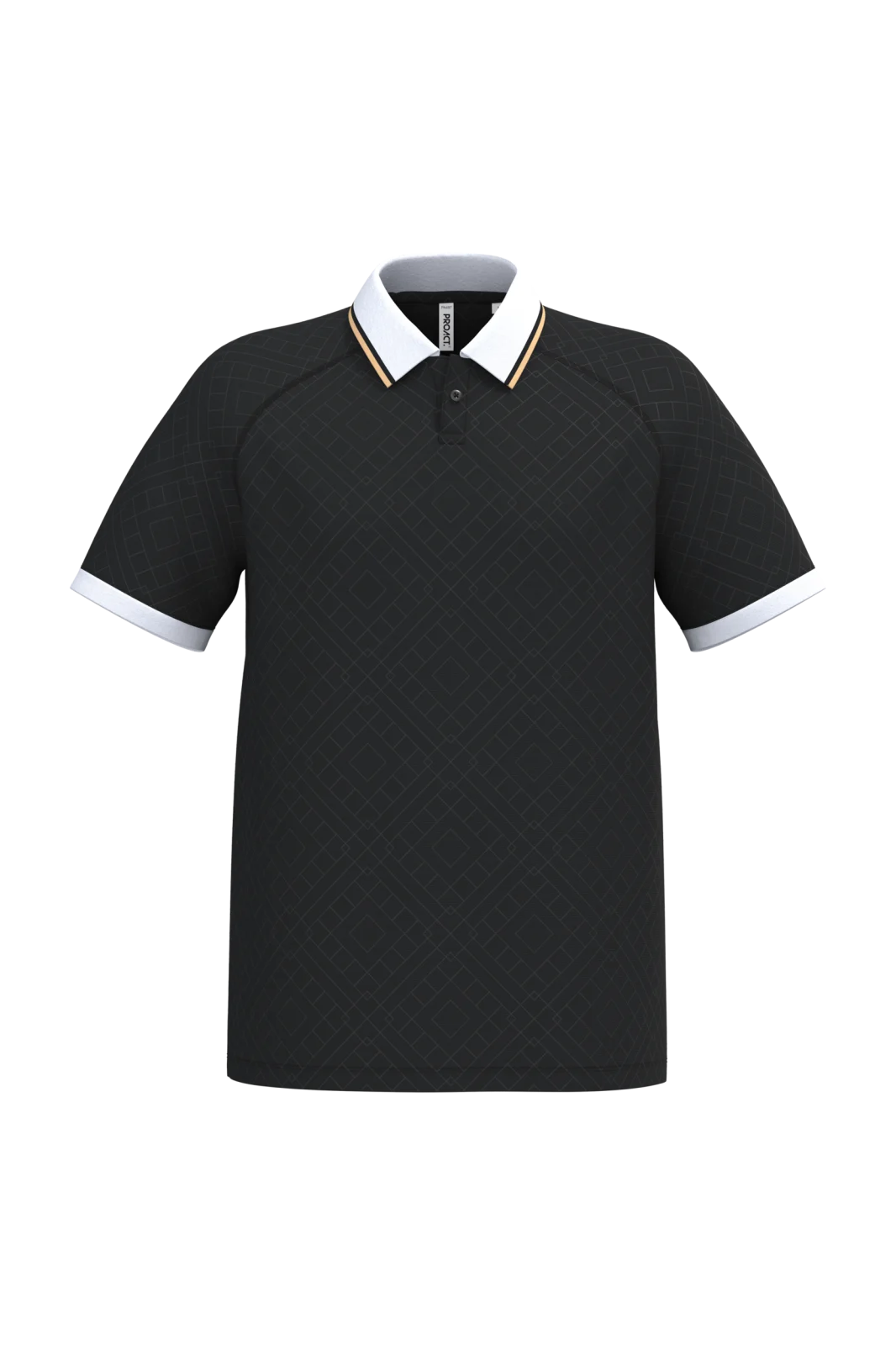 Maillot lifestyle à col polo unisexe PA497 — Black / White / Gold