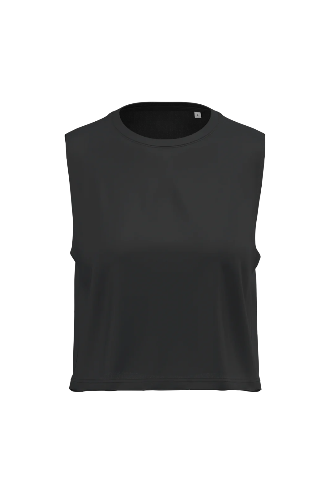 T-shirt crop sans manches femme PA499 — Black