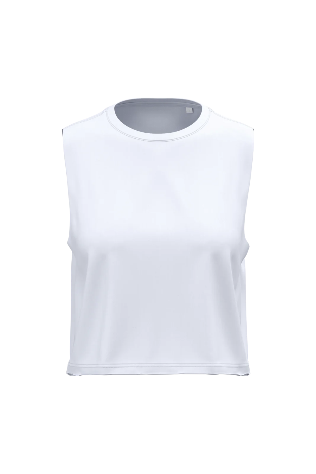 T-shirt crop sans manches femme PA499 — White