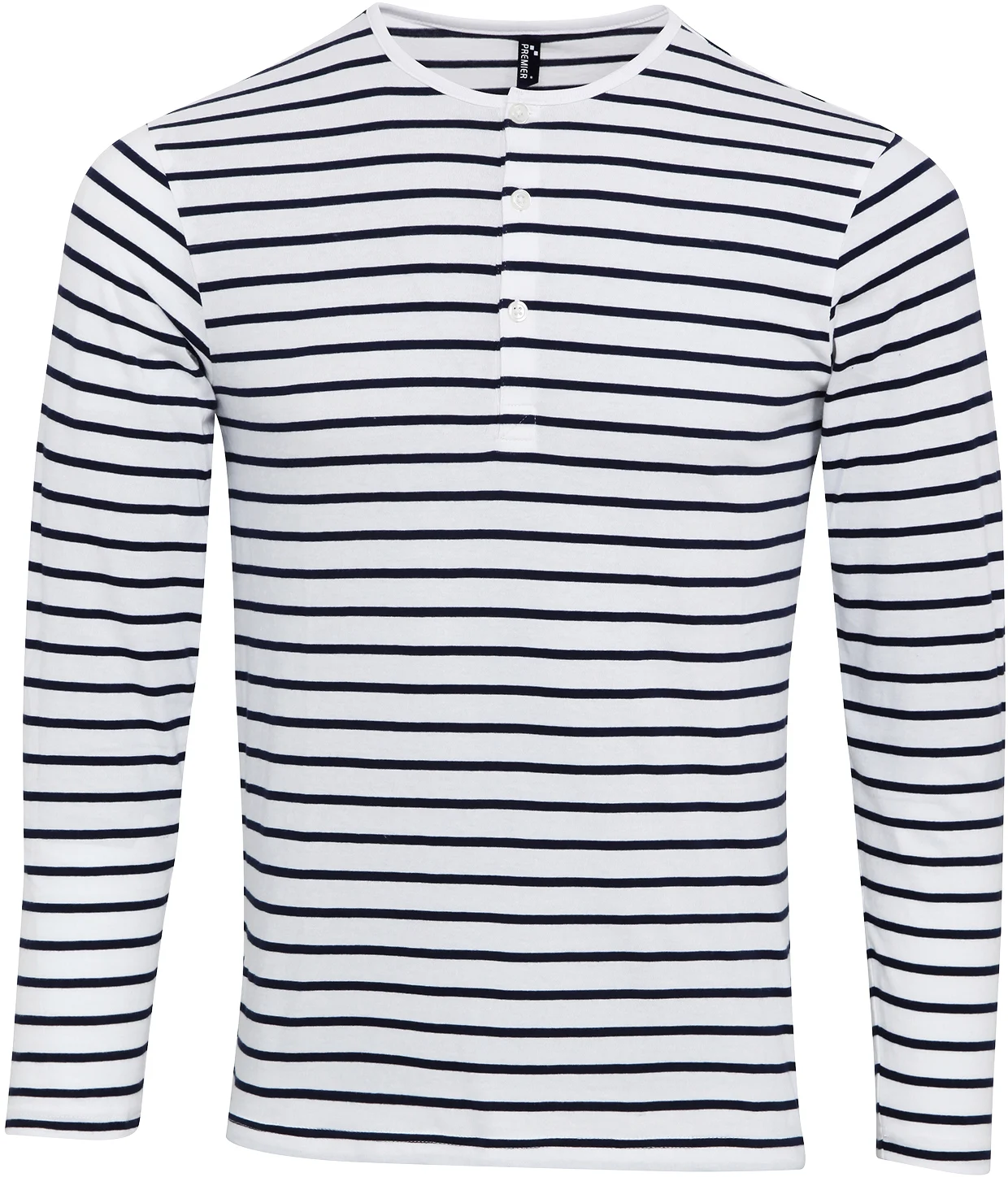 T-shirt homme "Long John" PR218 — White / Navy