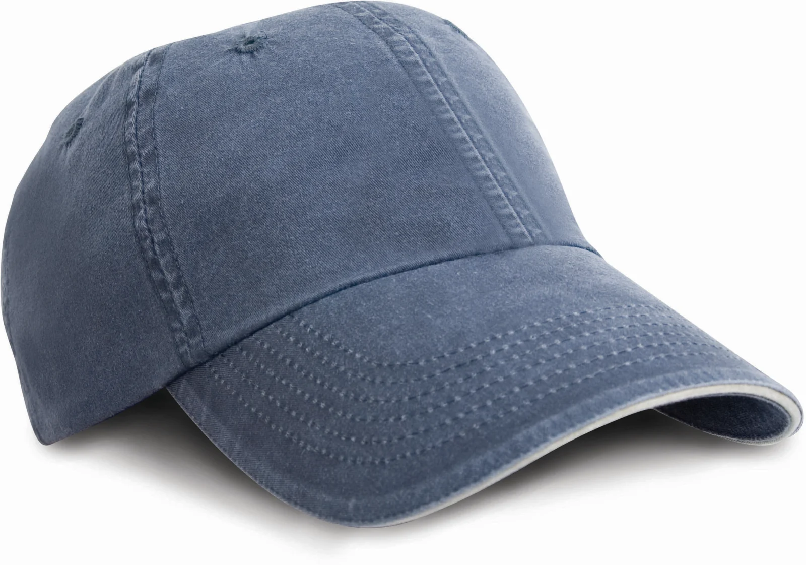 Casquette coton fine ligne lavé avec visière sandwich RC054X — Navy / Putty