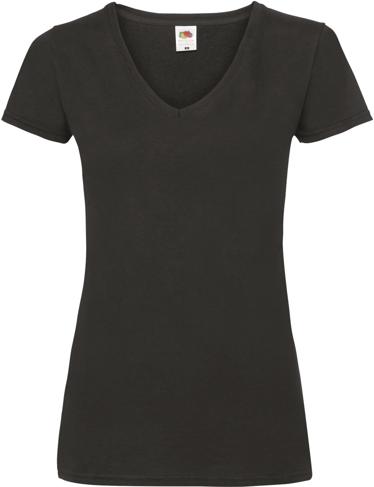 T-shirt femme col v Valueweight (61-398-0) SC61398 — Black