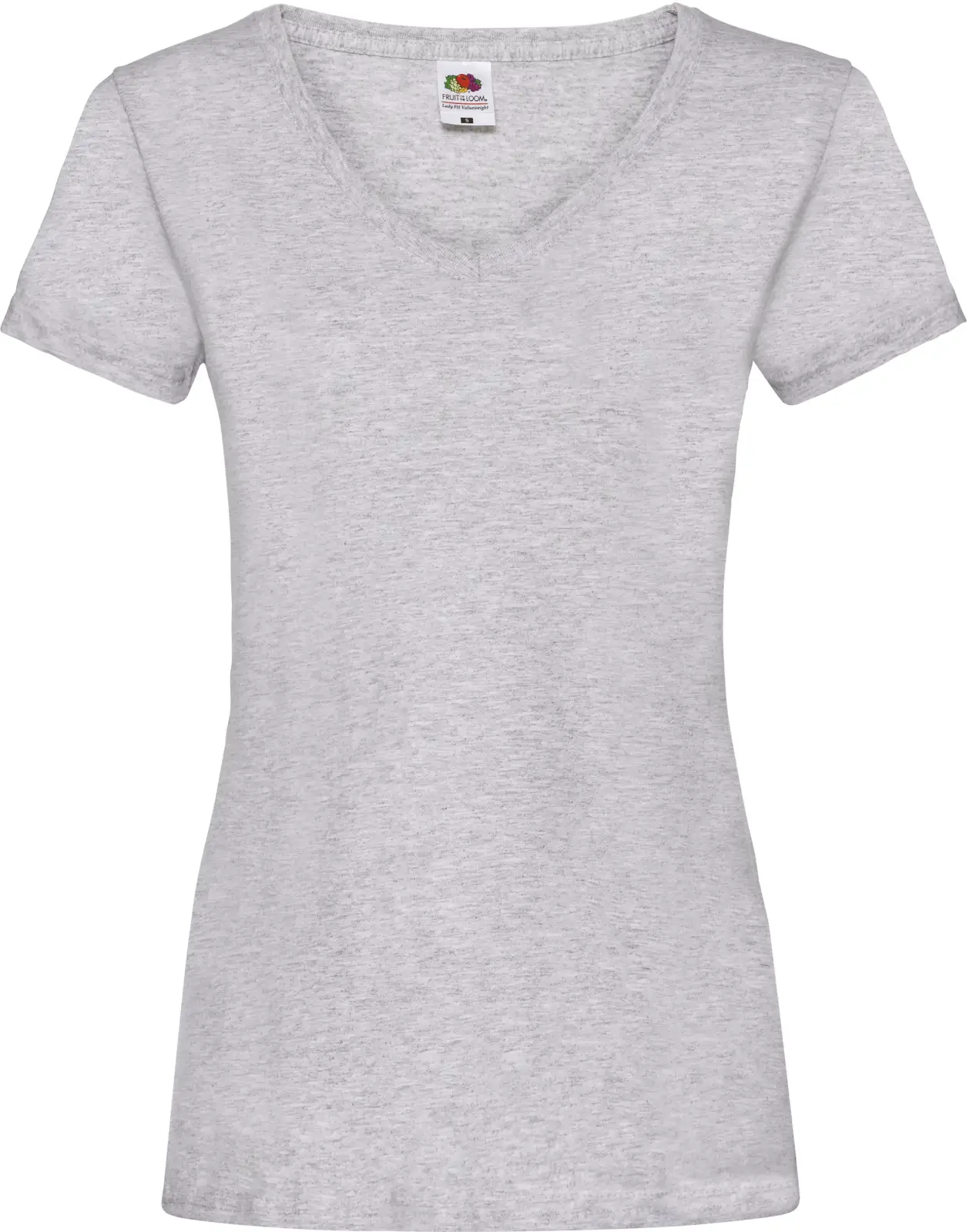 T-shirt femme col v Valueweight (61-398-0) SC61398 — Heather Grey