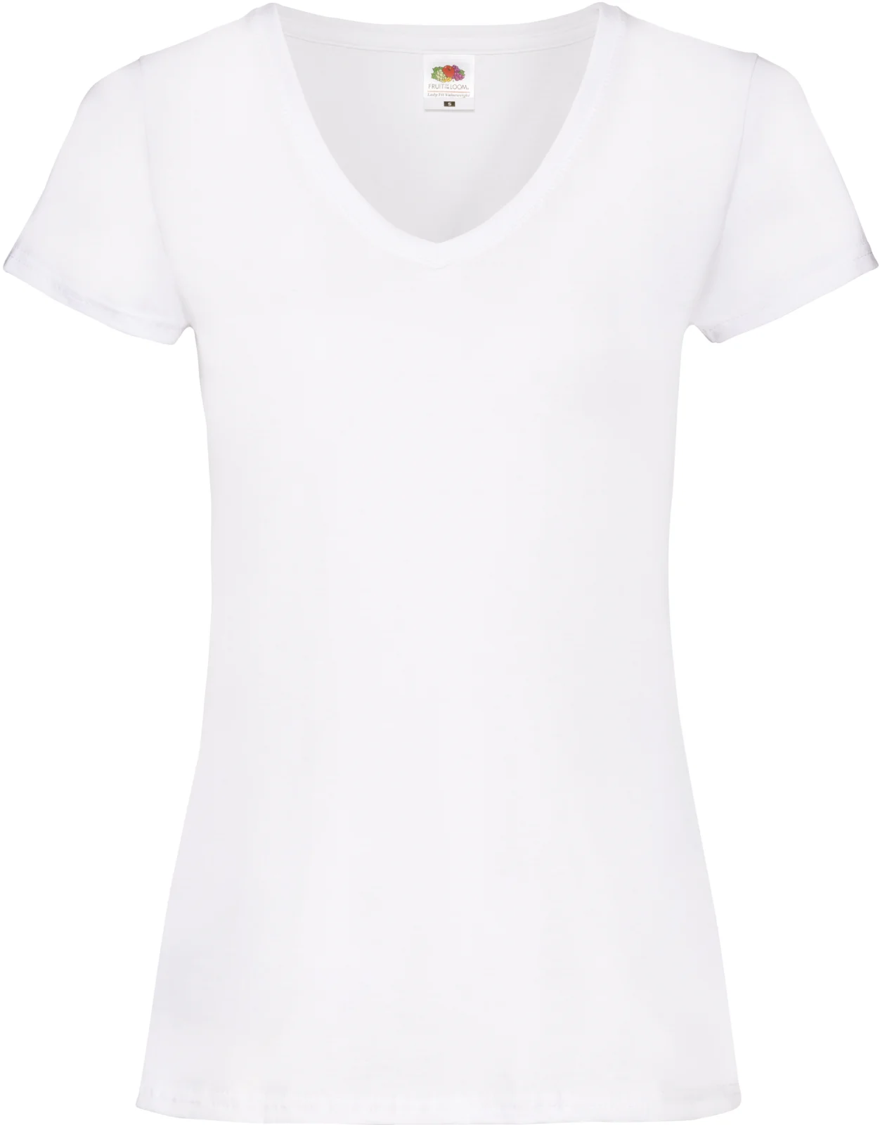 T-shirt femme col v Valueweight (61-398-0) SC61398 — White