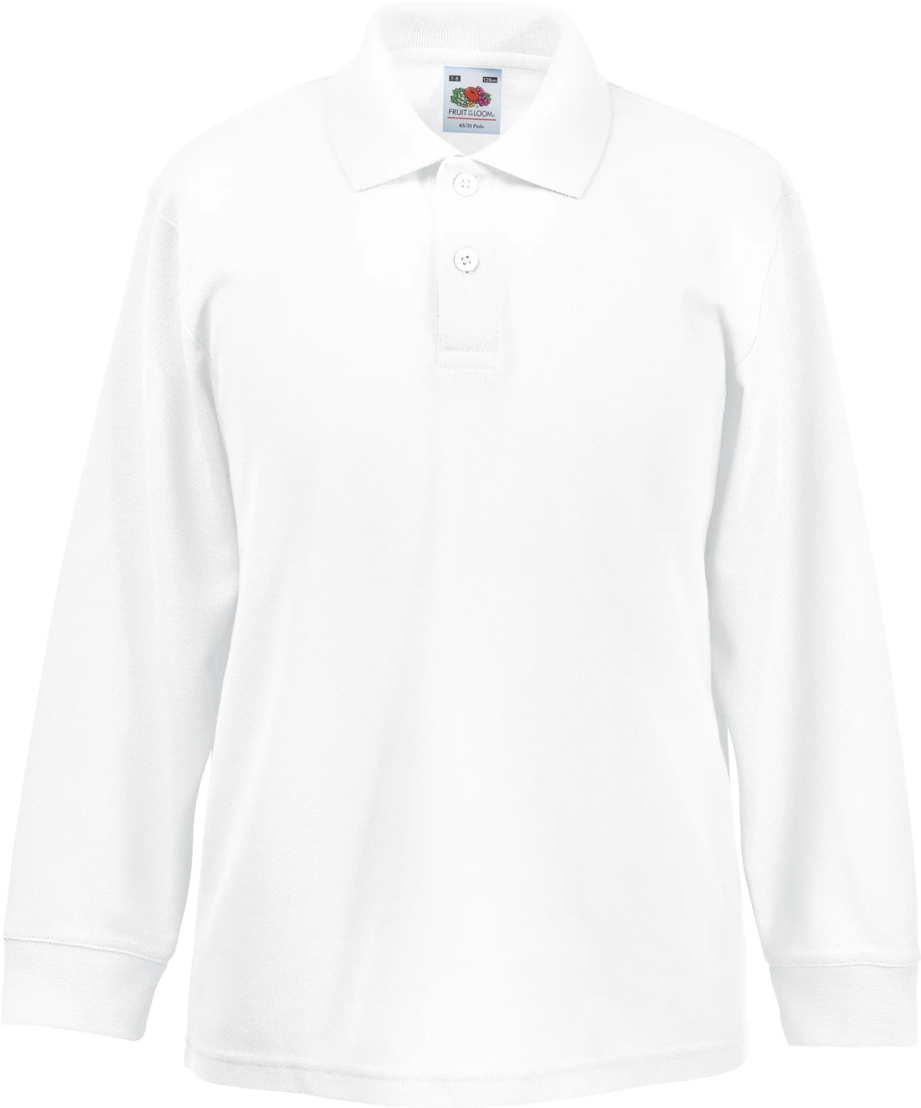 Polo enfant 65/35 manches longues SC63201 — White