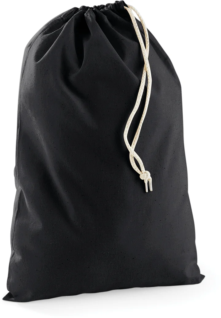 Sac à cordelettes en coton W115 — Black