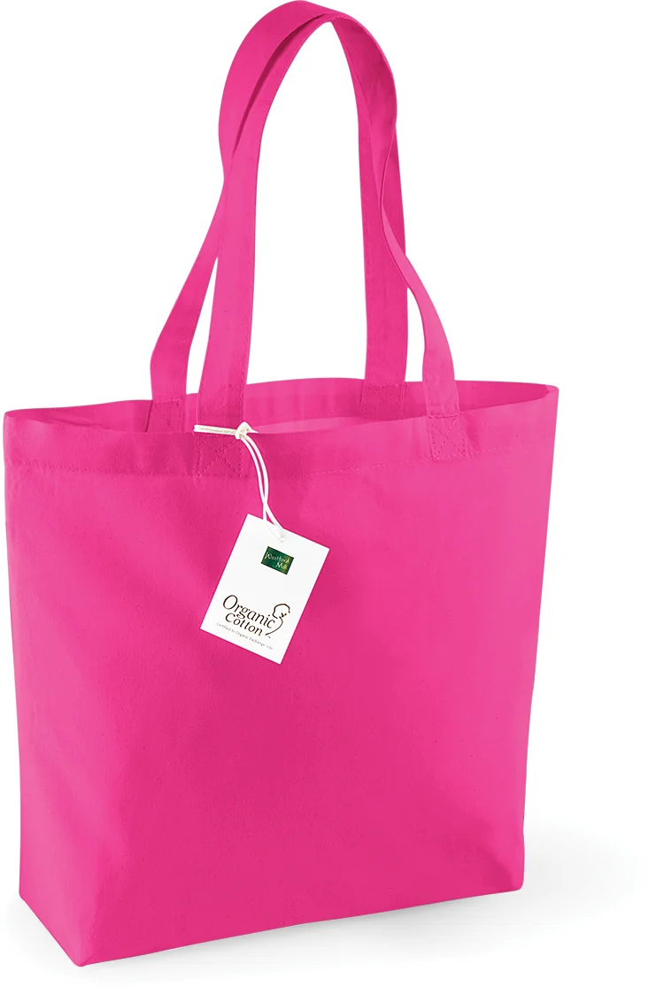 Sac coton bio shopping W180 — Fuchsia