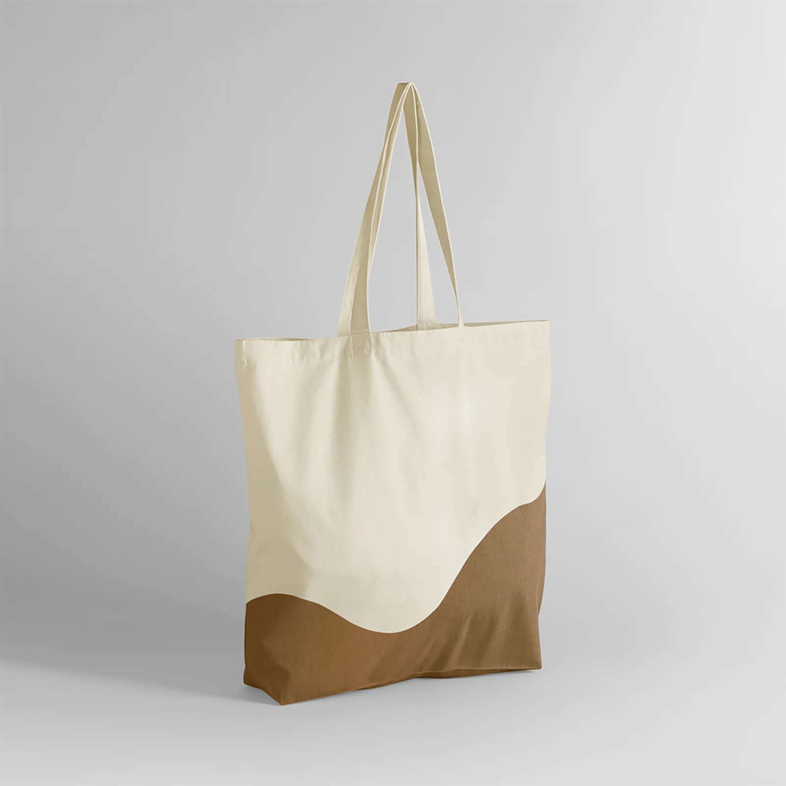 Sac fourre-tout organique à imprimé tourbillon W235 — Natural / Caramel