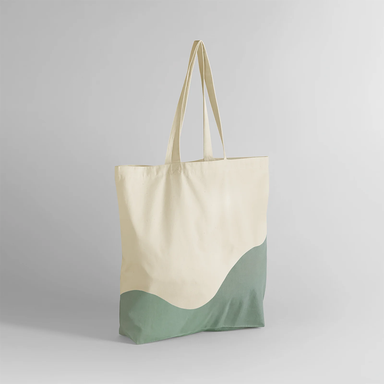 Sac fourre-tout organique à imprimé tourbillon W235 — Natural / Dusty Green