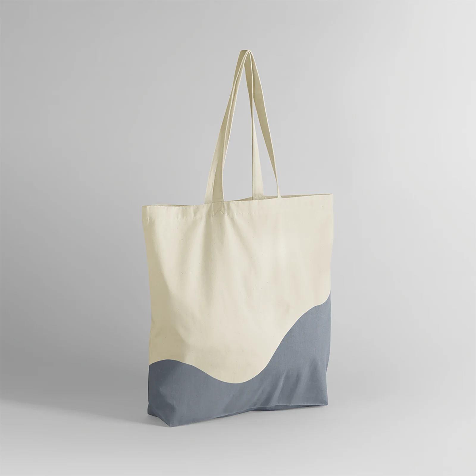 Sac fourre-tout organique à imprimé tourbillon W235 — Natural / Blue Grey