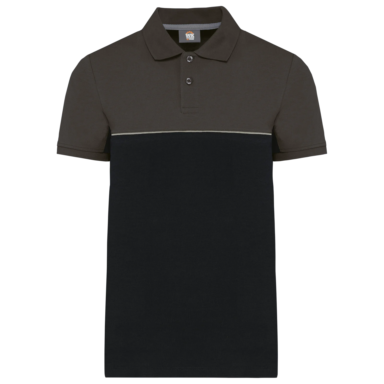 Polo bicolore écoresponsable manches courtes unisexe WK210 — Black / Dark Grey