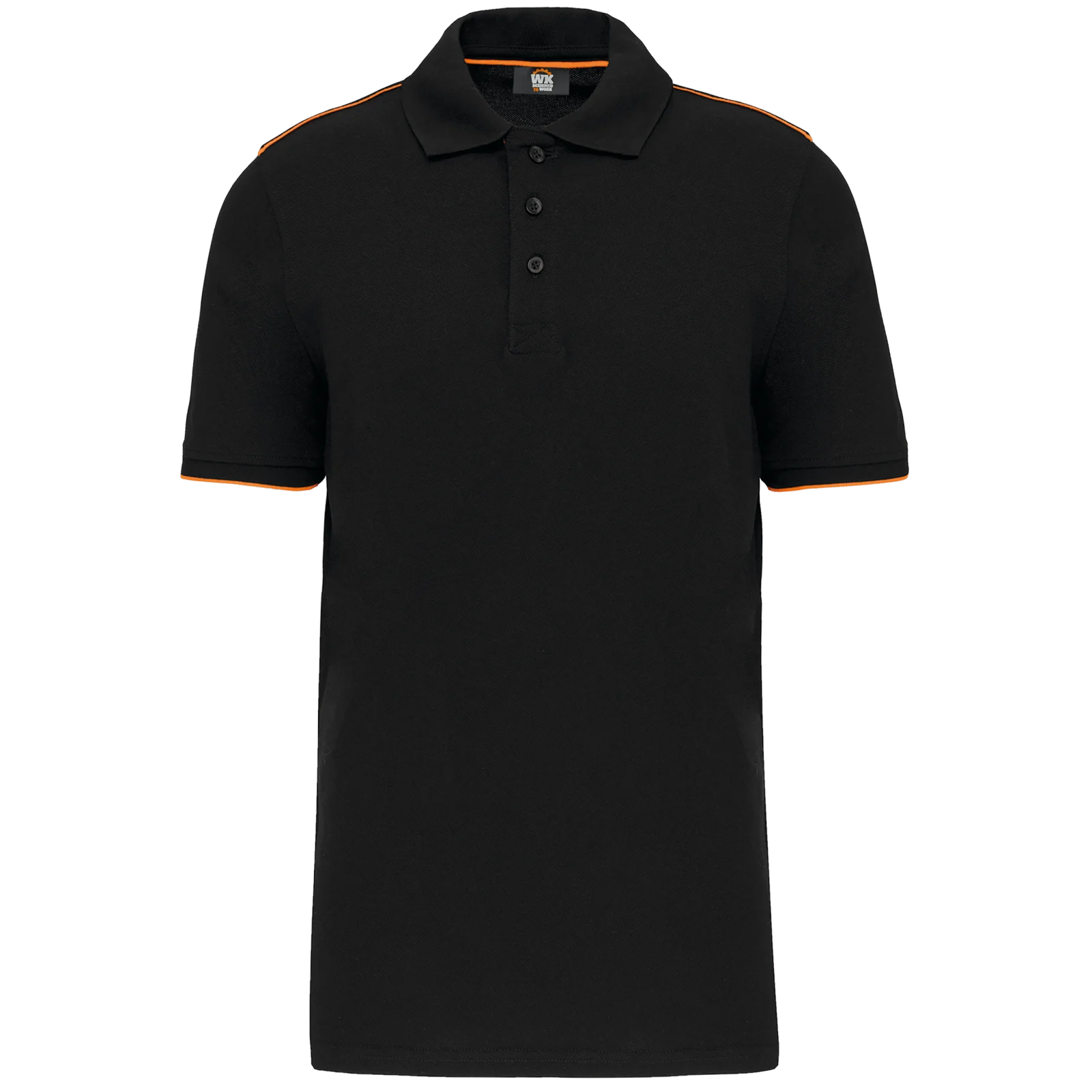 Polo Day To Day contrasté manches courtes homme WK270 — Black / Orange