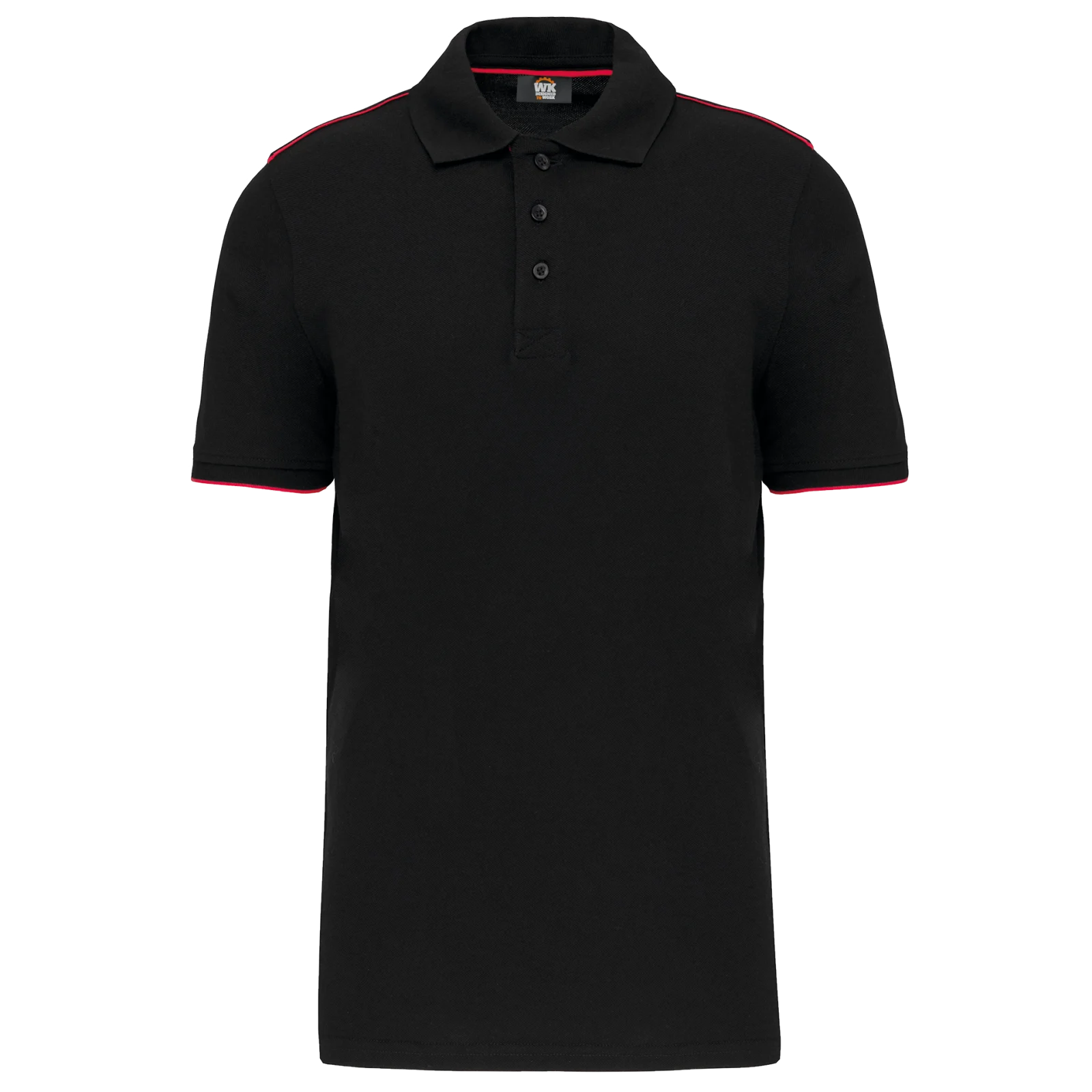 Polo Day To Day contrasté manches courtes homme WK270 — Black / Red