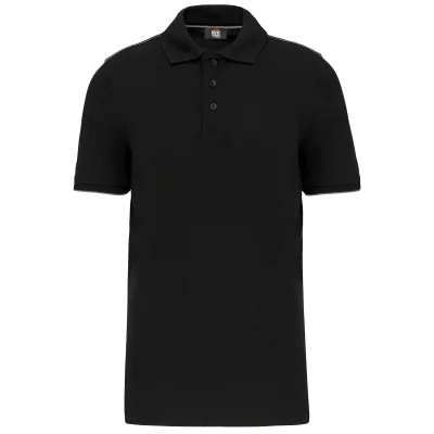 Polo Day To Day contrasté manches courtes homme WK270 — Black / Silver