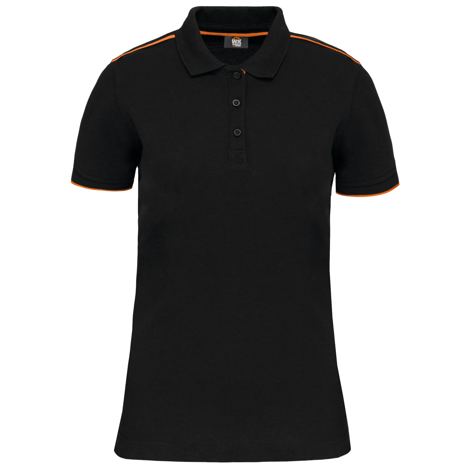 Polo Day To Day contrasté manches courtes femme WK271 — Black / Orange