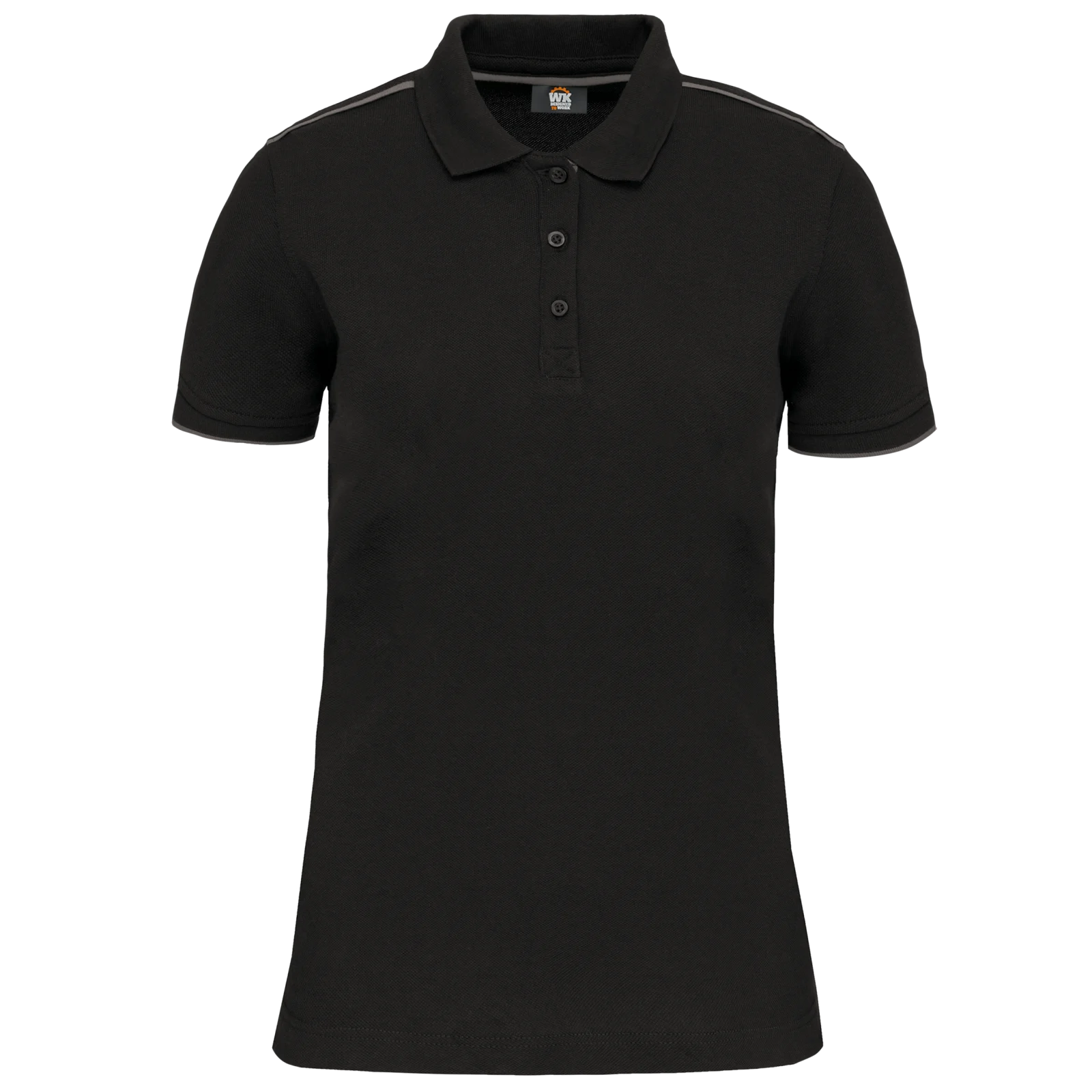 Polo Day To Day contrasté manches courtes femme WK271 — Black / Silver