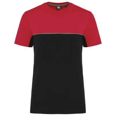 T-shirt bicolore écoresponsable manches courtes unisexe WK304 — Black / Red