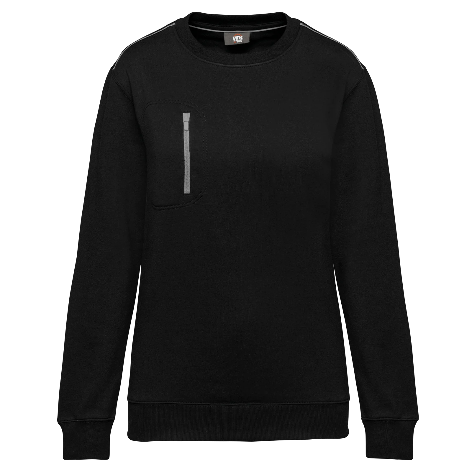 Sweat-shirt Day To Day zip poche contrastée unisexe WK403 — Black / Silver