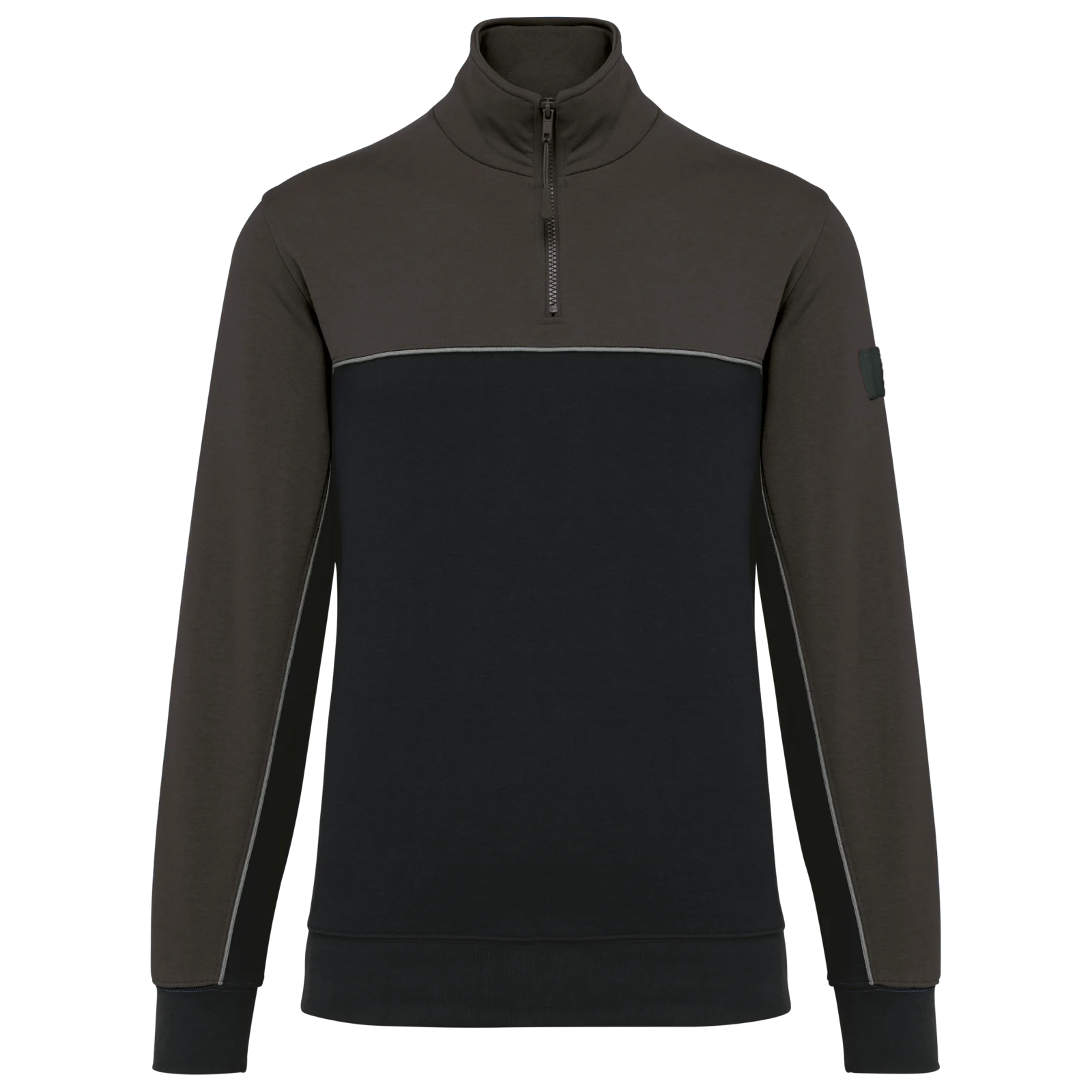Sweat-shirt écoresponsable col zippé unisexe WK404 — Black / Dark Grey
