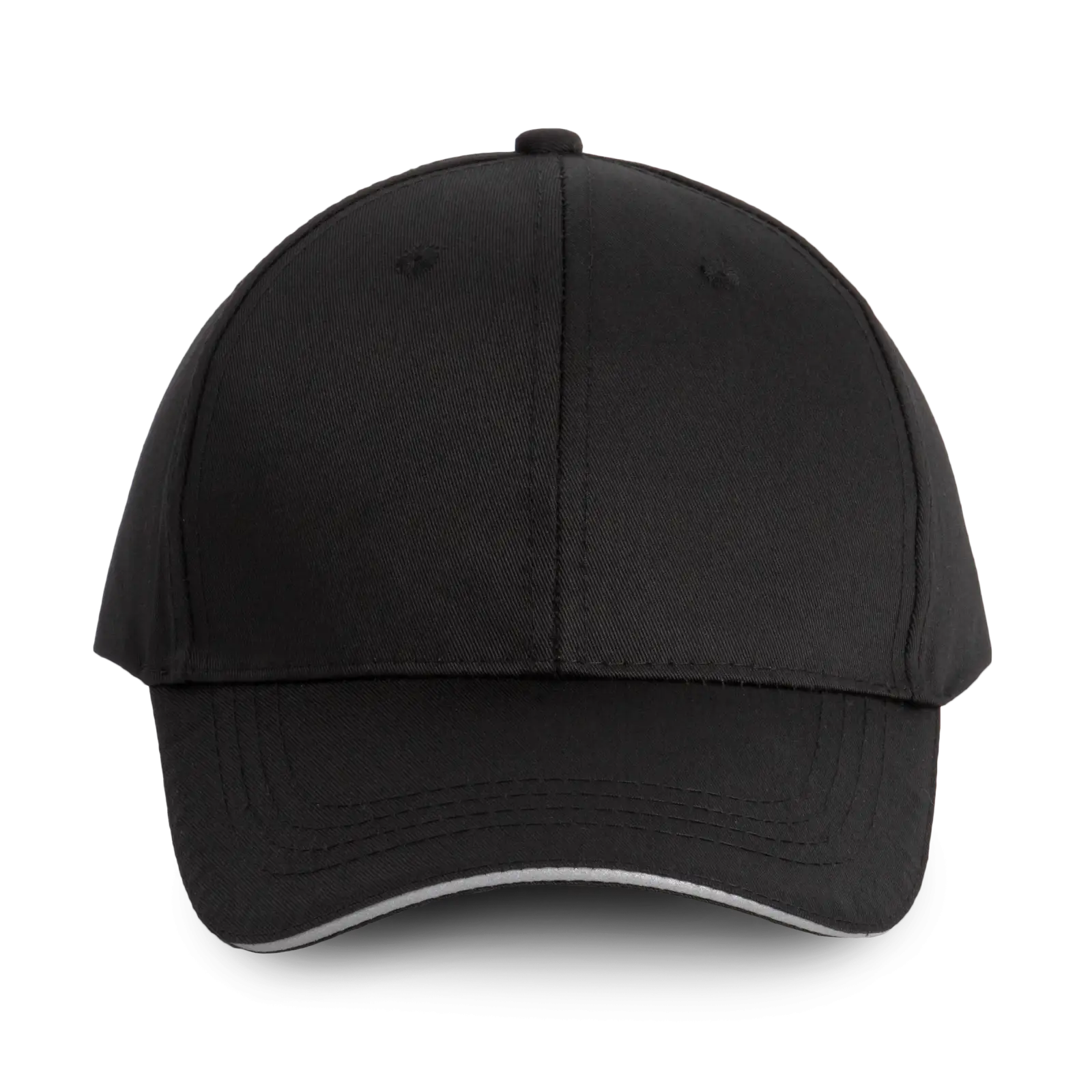 Casquette sandwich contrasté 6 panneaux WKP145 — Black / Silver