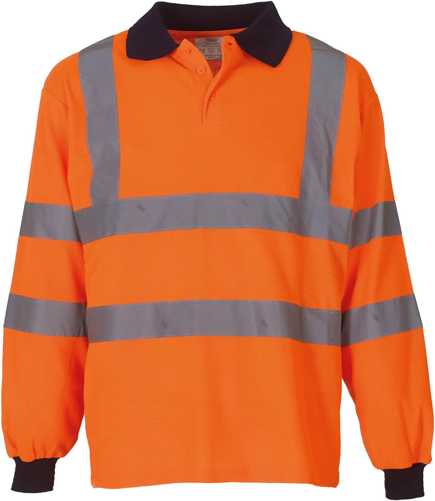 Polo manches longues haute visibilité YHVJ310 — Hi Vis Orange